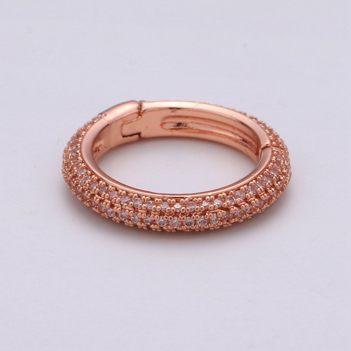 20mm Gold Micro Pave Spring Buckle Metal Snap Clasp Spring gate ring, Trigger Round Ring, Push Snap Hook for Jewelry Fashion Supply K-904 - K-907 - DLUXCA