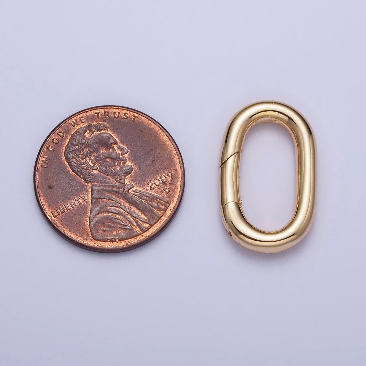 20mm Gold Oblong Push Spring Gate Ring Jewelry Making Closure Enhancer Supply | Z-086 - DLUXCA