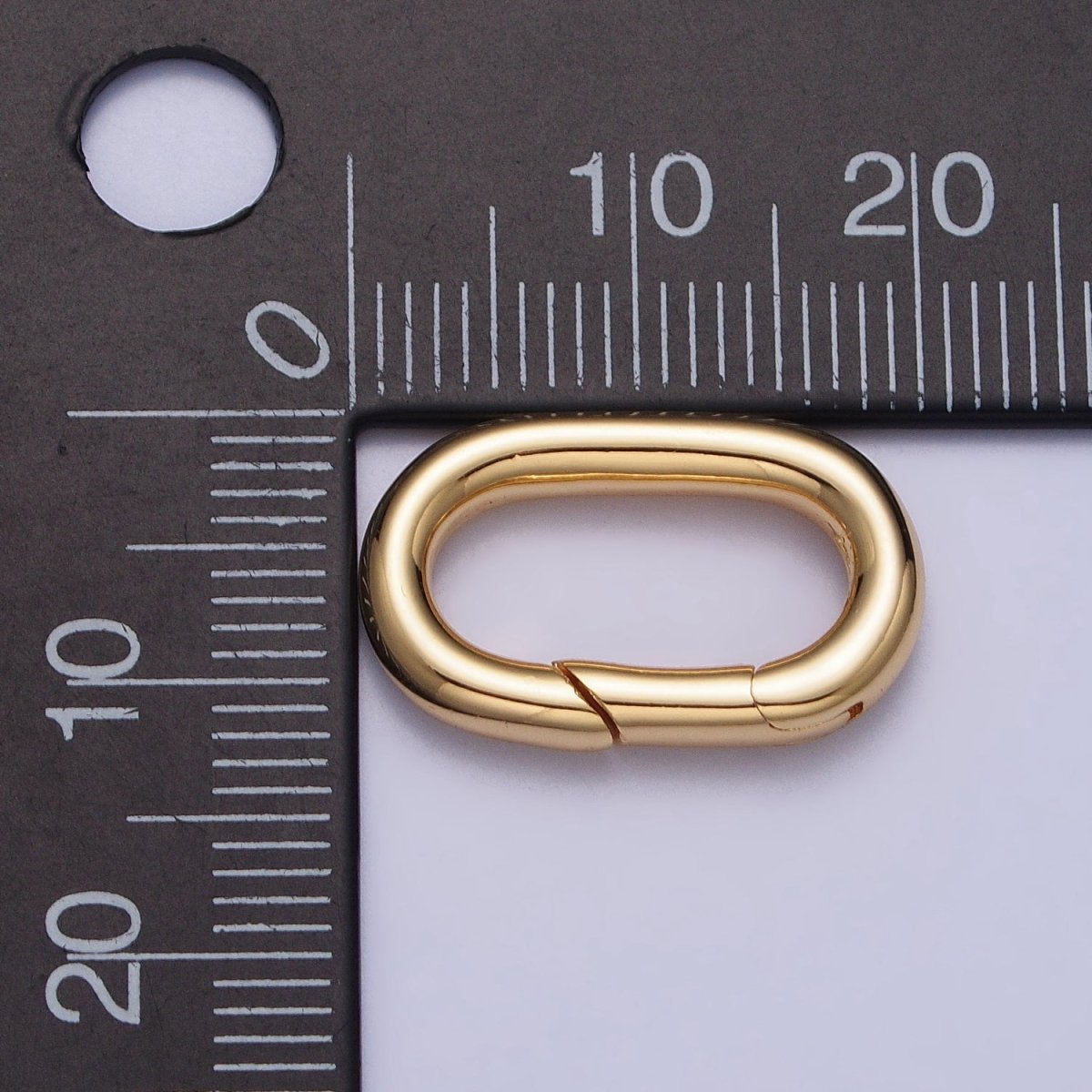 20mm Gold Oblong Push Spring Gate Ring Jewelry Making Closure Enhancer Supply | Z-086 - DLUXCA