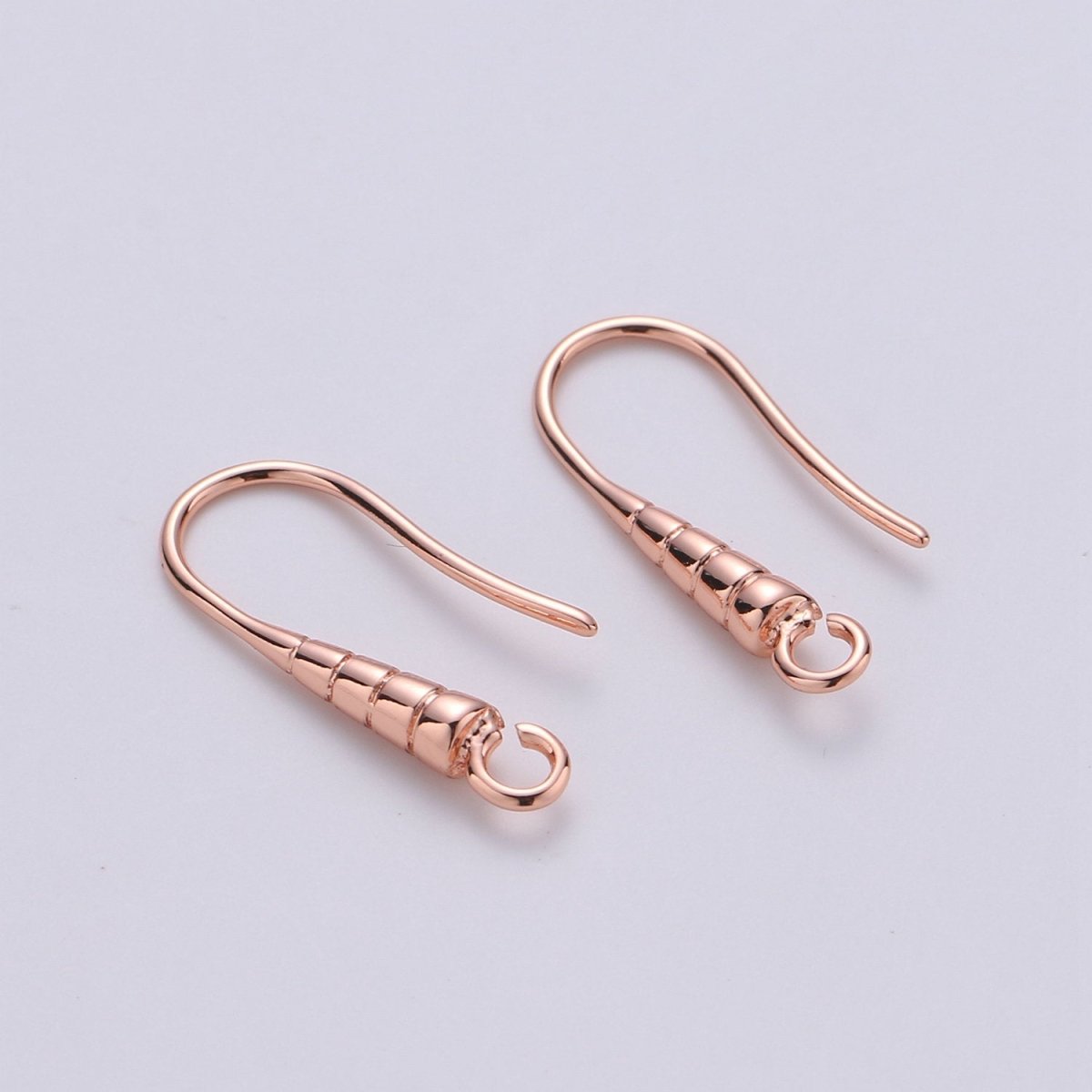 20mm Line Textured French Hook Earrings Open Loop Supply in Gold, Silver, Rose Gold K-687 - K-689 - DLUXCA