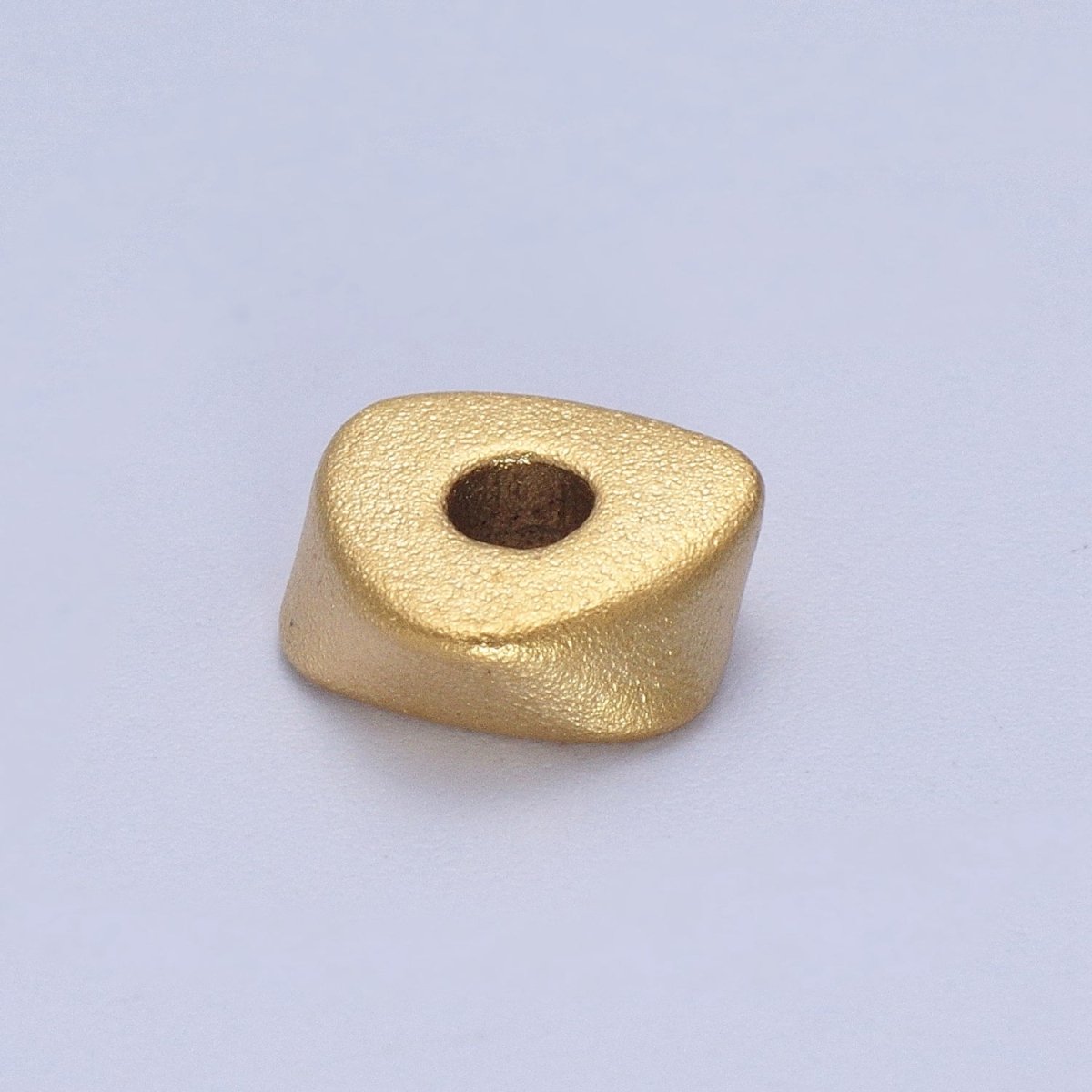 20pcs 24K Gold Filled 20 Pieces 7.8mm Geometric Triangle Matte Bead in Gold & Silver | K-303 K-304 - DLUXCA