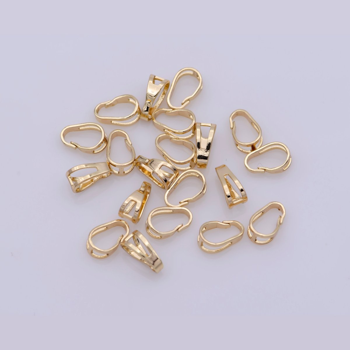 20x Bail For Pendant Snap-on for Pendant, Clip On Bail for Necklace Jewelry Making Bulk Wholesale Findings 18K Gold Filled 8.6x5.3mm - DLUXCA