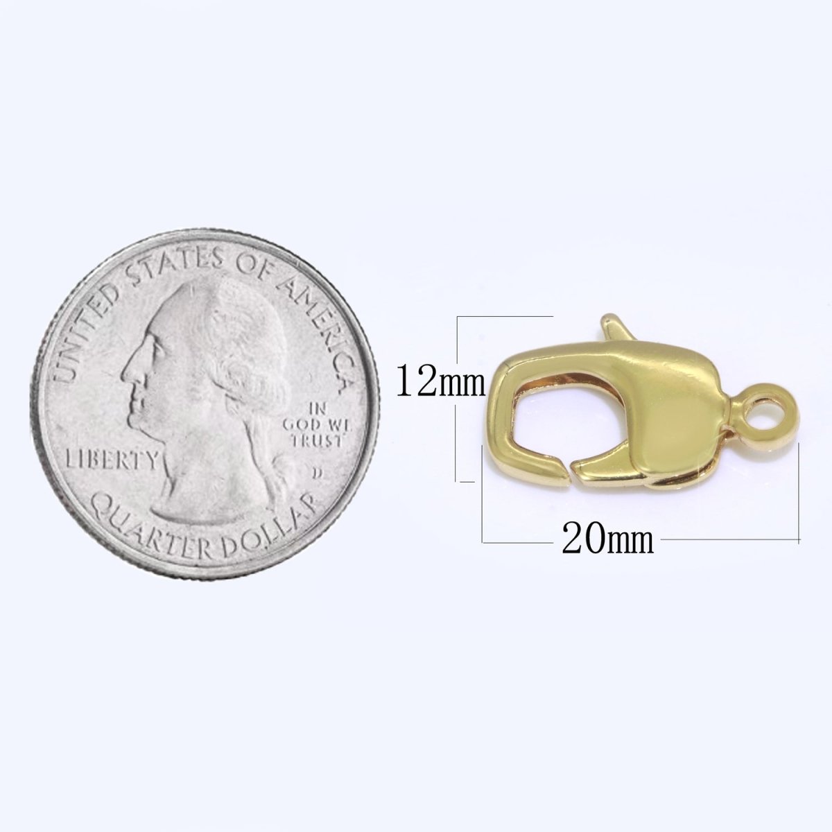 20x12mm Lobster Clasp in Gold Filled / Silver For Necklace Bracelet Anklet Jewelry Making L-502 L-503 - DLUXCA