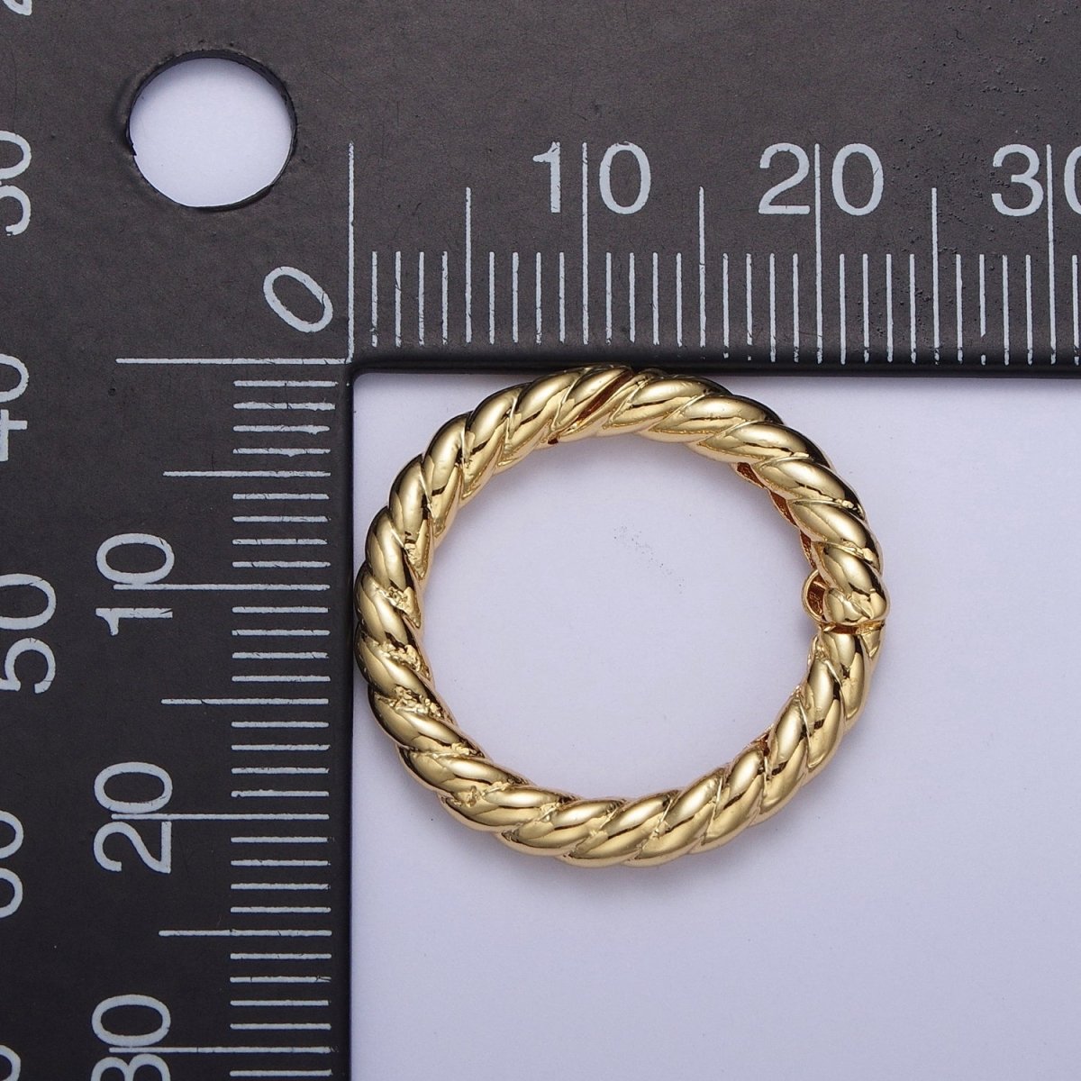 22.3mm Gold / Silver Braided Twist Spring Gate Ring Supply | K-128 K-240 - DLUXCA