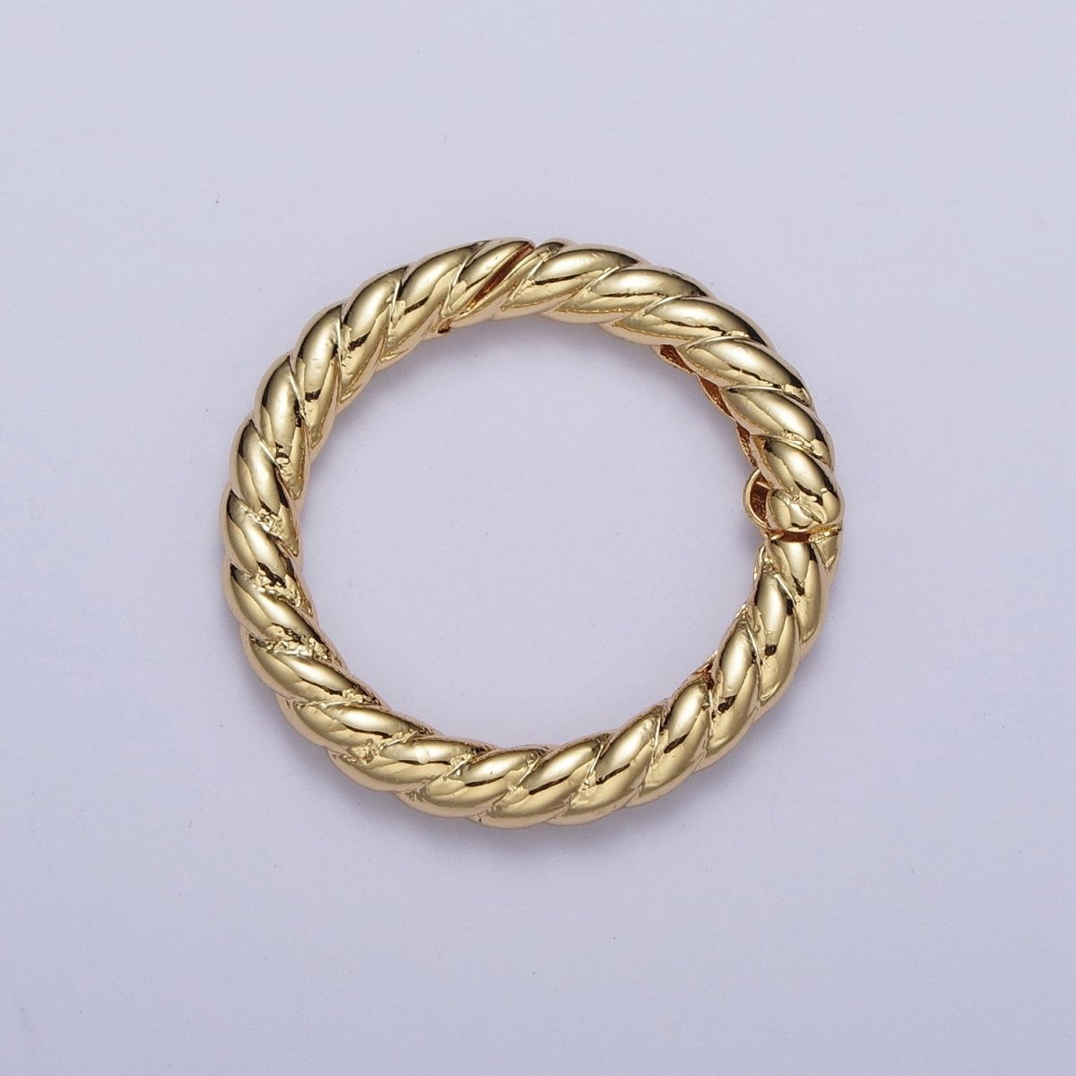 22.3mm Gold / Silver Braided Twist Spring Gate Ring Supply | K-128 K-240 - DLUXCA