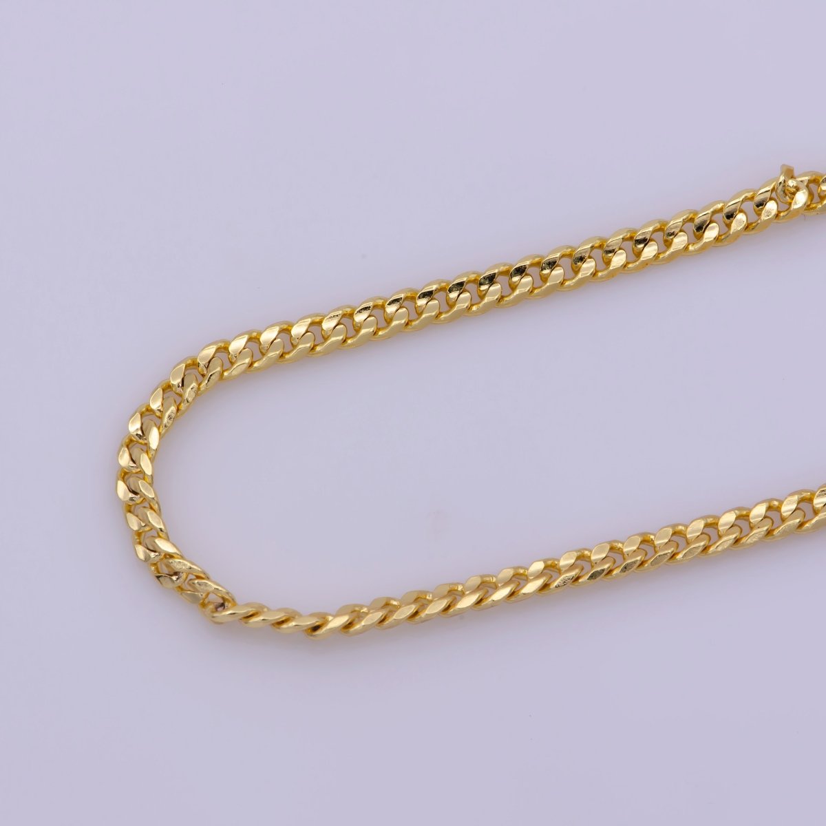 2.2mm Yellow Gold Cuban Link Chain Necklace - Miami Cuban Curb Links Men Women Chain Necklace | WA-382 Clearance Pricing - DLUXCA
