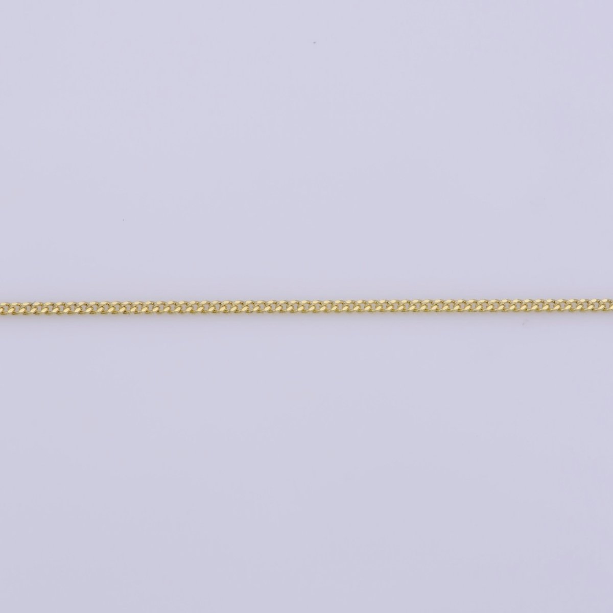 23.5" Curb Chain Necklace, 14K Gold Plated Finished Chain For Jewelry Making, Dainty 1.1mm Curb Necklace w/Spring Ring | CN-362 Clearance Pricing - DLUXCA