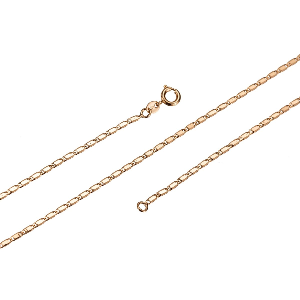 23.5 inch Scroll Chain Necklace, 18K Gold Plated Finished Chain For Jewelry Making, Dainty 1.5mm Unique Necklace w/ Spring Ring | CN-413 Clearance Pricing - DLUXCA
