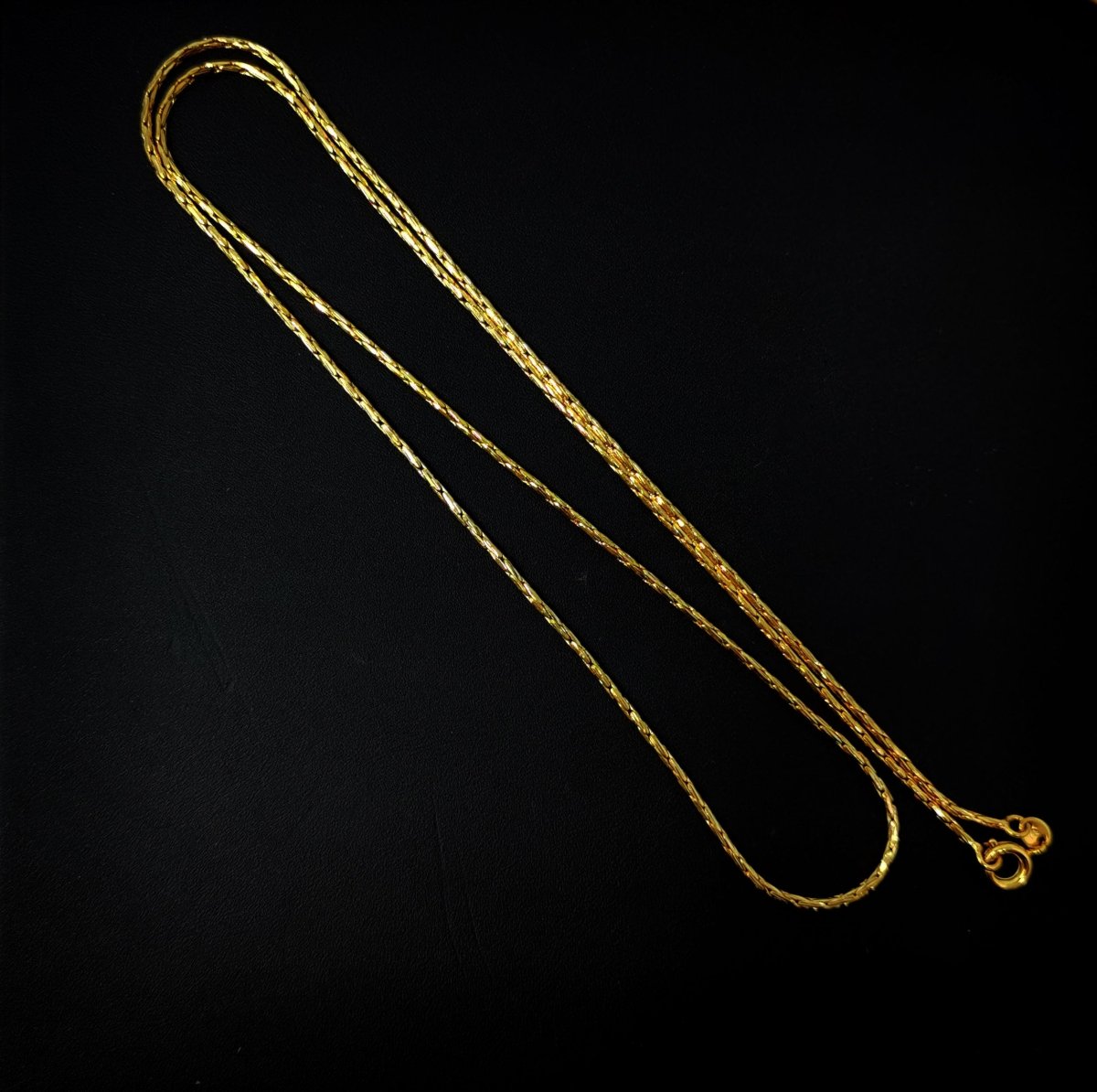 23.5 inches Belcher Boston Chain, 24K Gold Plated, Dainty 1.3mm Gold Plated Belcher Necklace w/ Spring Ring | CN-404 Clearance Pricing - DLUXCA