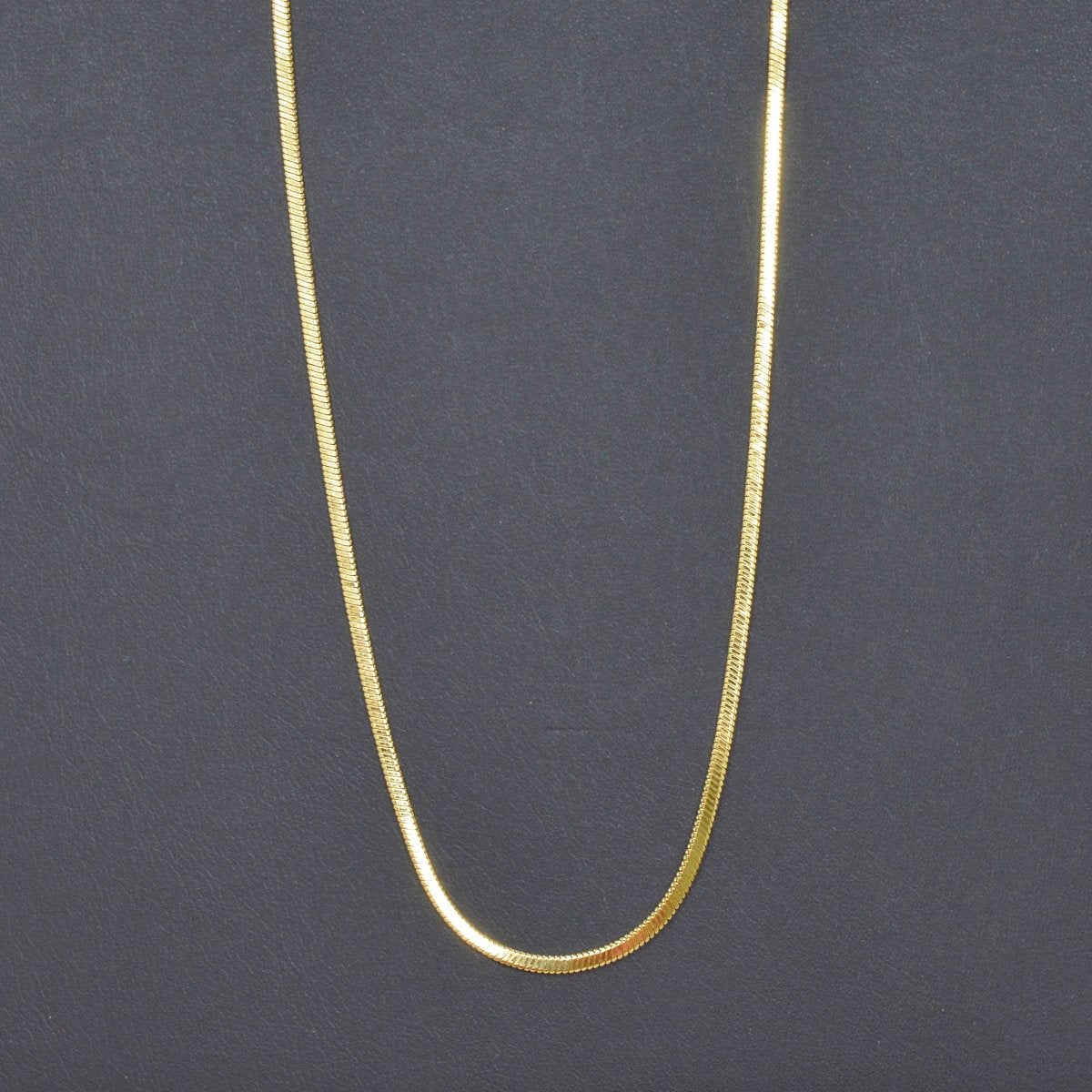 23.6 inch Omega Chain Necklace, 24K Gold Plated Omega Finished Necklace For Jewelry Making, Dainty 1.8mm Omega Necklace w/ Lobster Clasps | CN-998 Clearance Pricing - DLUXCA