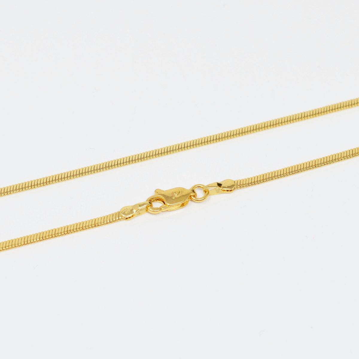 23.6 inch Omega Chain Necklace, 24K Gold Plated Omega Finished Necklace For Jewelry Making, Dainty 1.8mm Omega Necklace w/ Lobster Clasps | CN-998 Clearance Pricing - DLUXCA