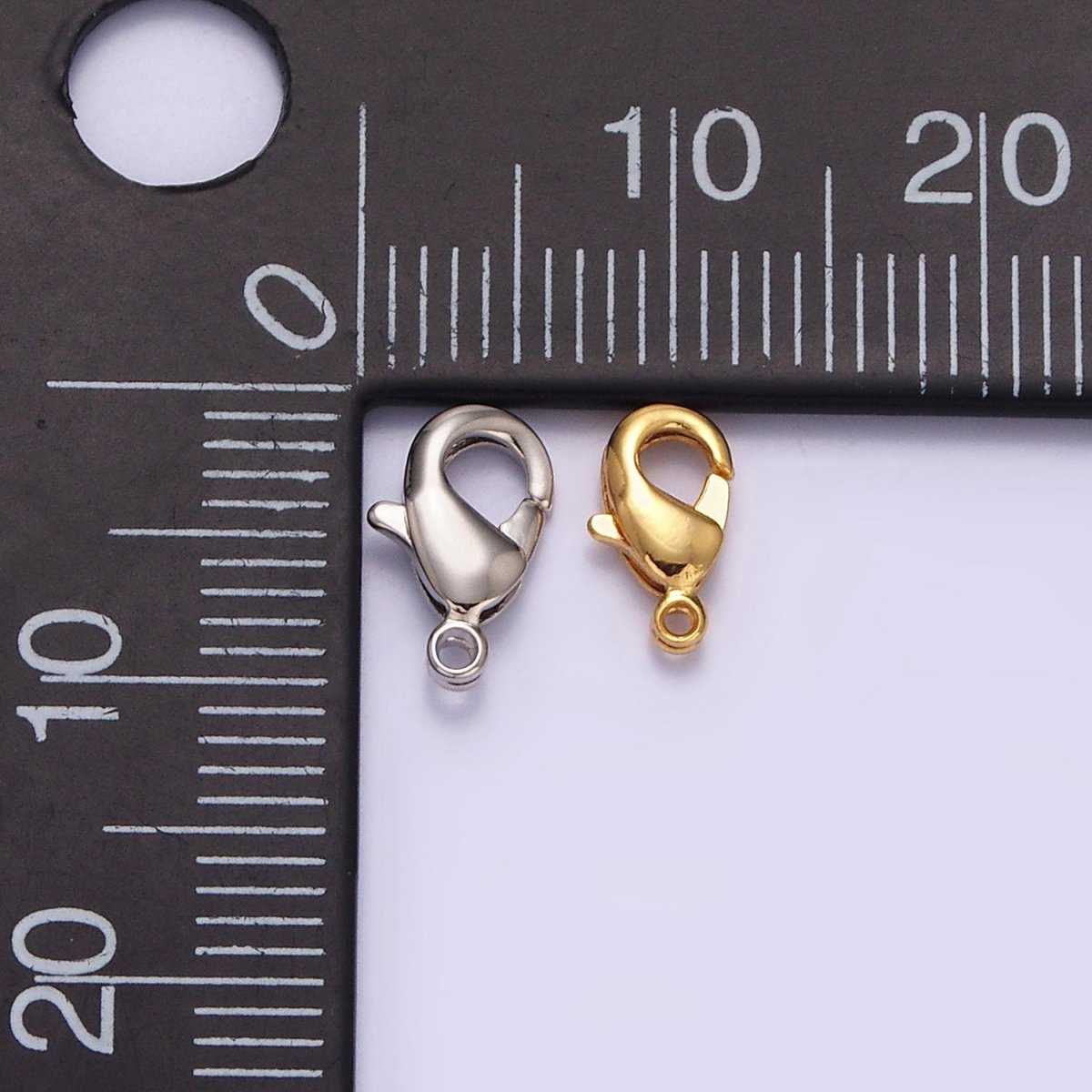 24k, 14k, White Gold Filled 8mm, 9.5mm Lobster Claw Clasps Closure Jewelry Making Supply in Gold & Silver | Z-413 - Z-418 - DLUXCA
