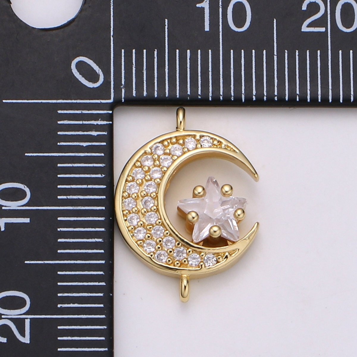 24K Dainty Gold Filled Celestial Moon and Star Connectors F-525 F-526 - DLUXCA