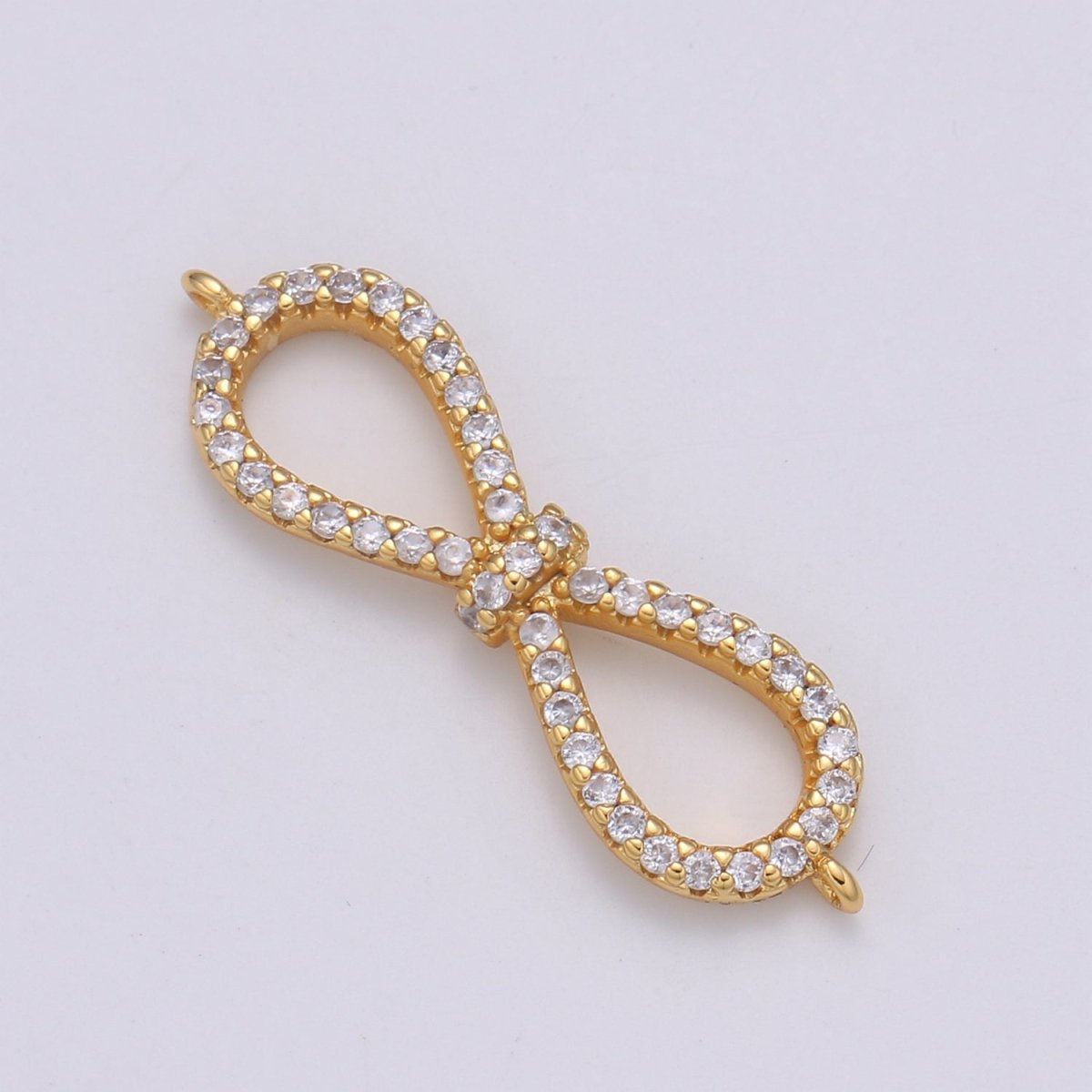 24K Dainty Gold Filled Crystal Infinity Connectors F-564 - DLUXCA