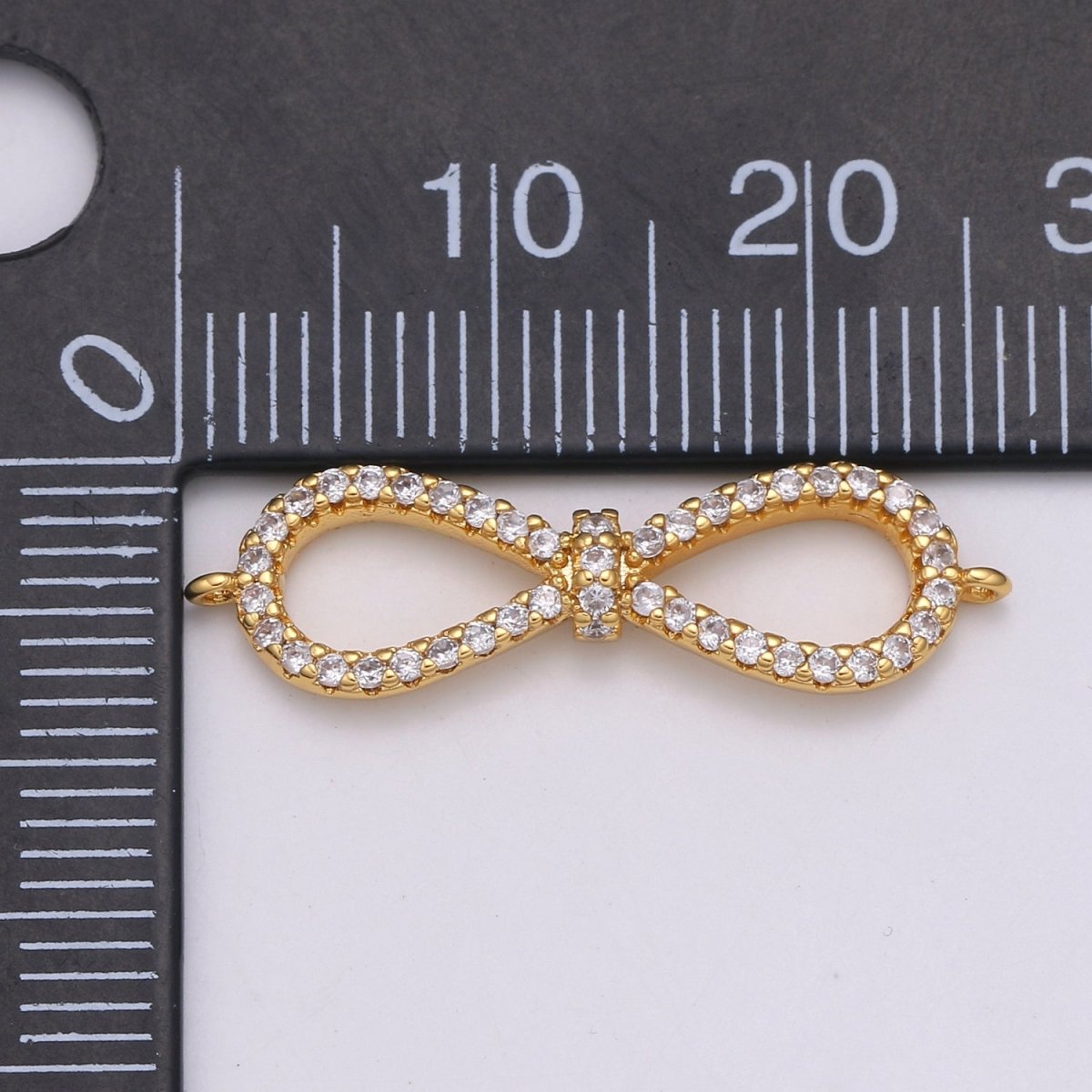 24K Dainty Gold Filled Crystal Infinity Connectors F-564 - DLUXCA