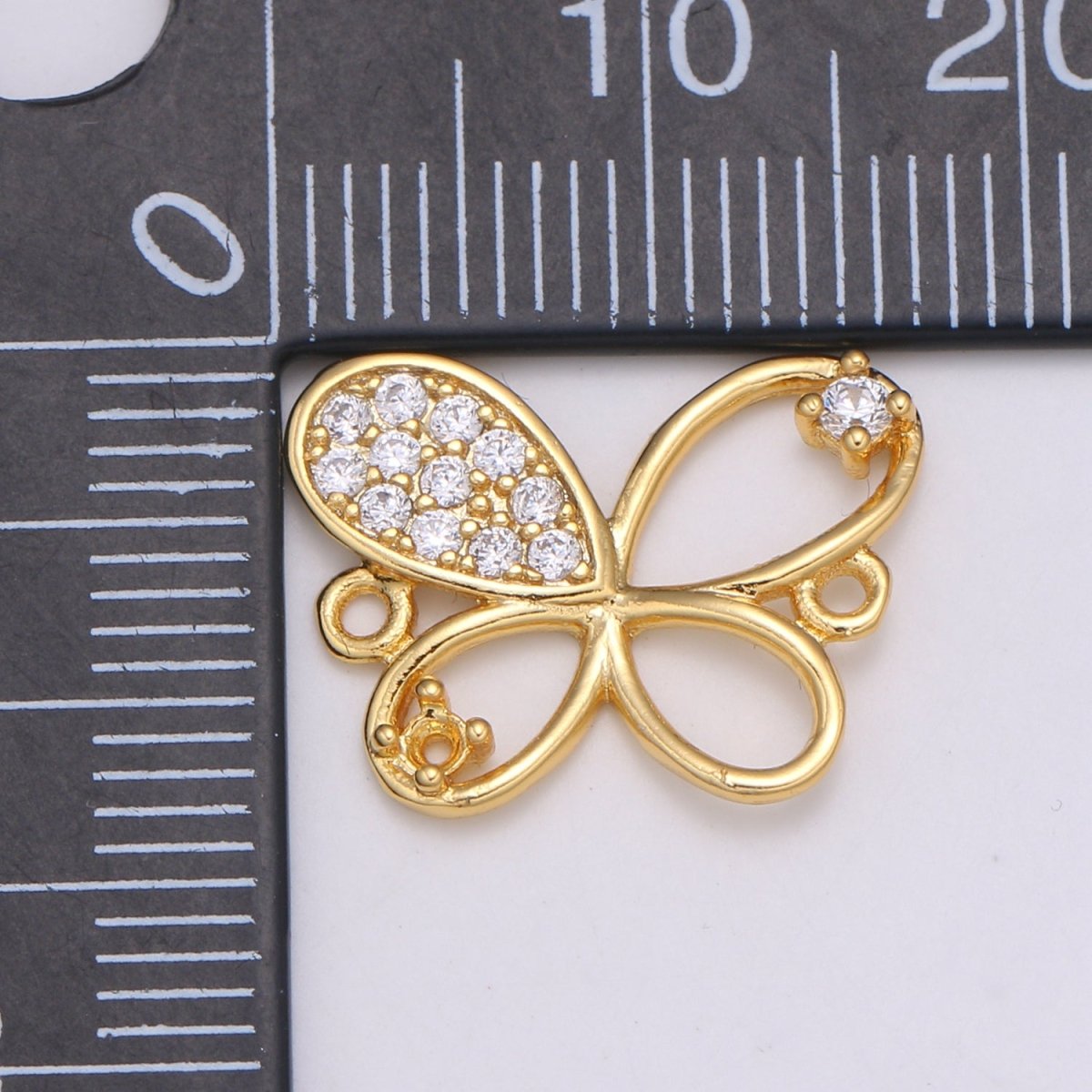 24K Dainty Little Butterfly Gold Filled Connectors F-566 - DLUXCA