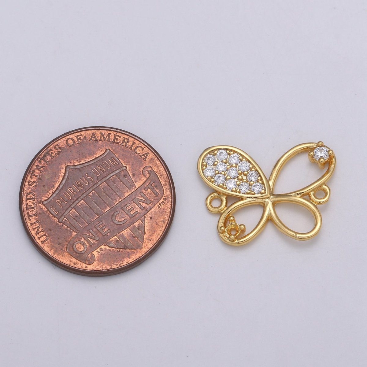 24K Dainty Little Butterfly Gold Filled Connectors F-566 - DLUXCA
