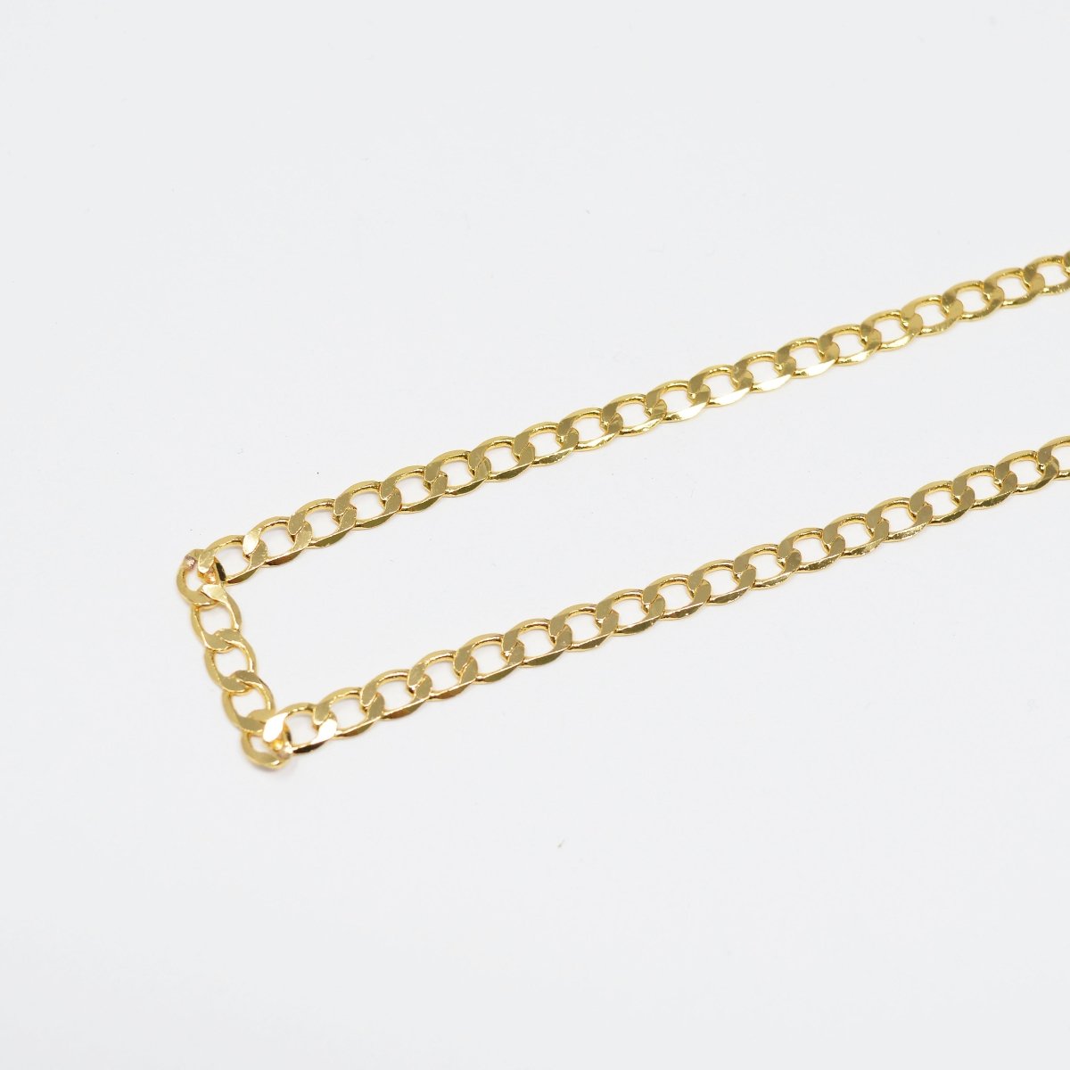24K Flat Shiny Gold Filled 4.6X6.2mm Cuban CURB Chain by Yard, Unfinished Gold Chain for Bracelet Necklace Anklet Jewelry Making Supply | ROLL-430 Clearance Pricing - DLUXCA