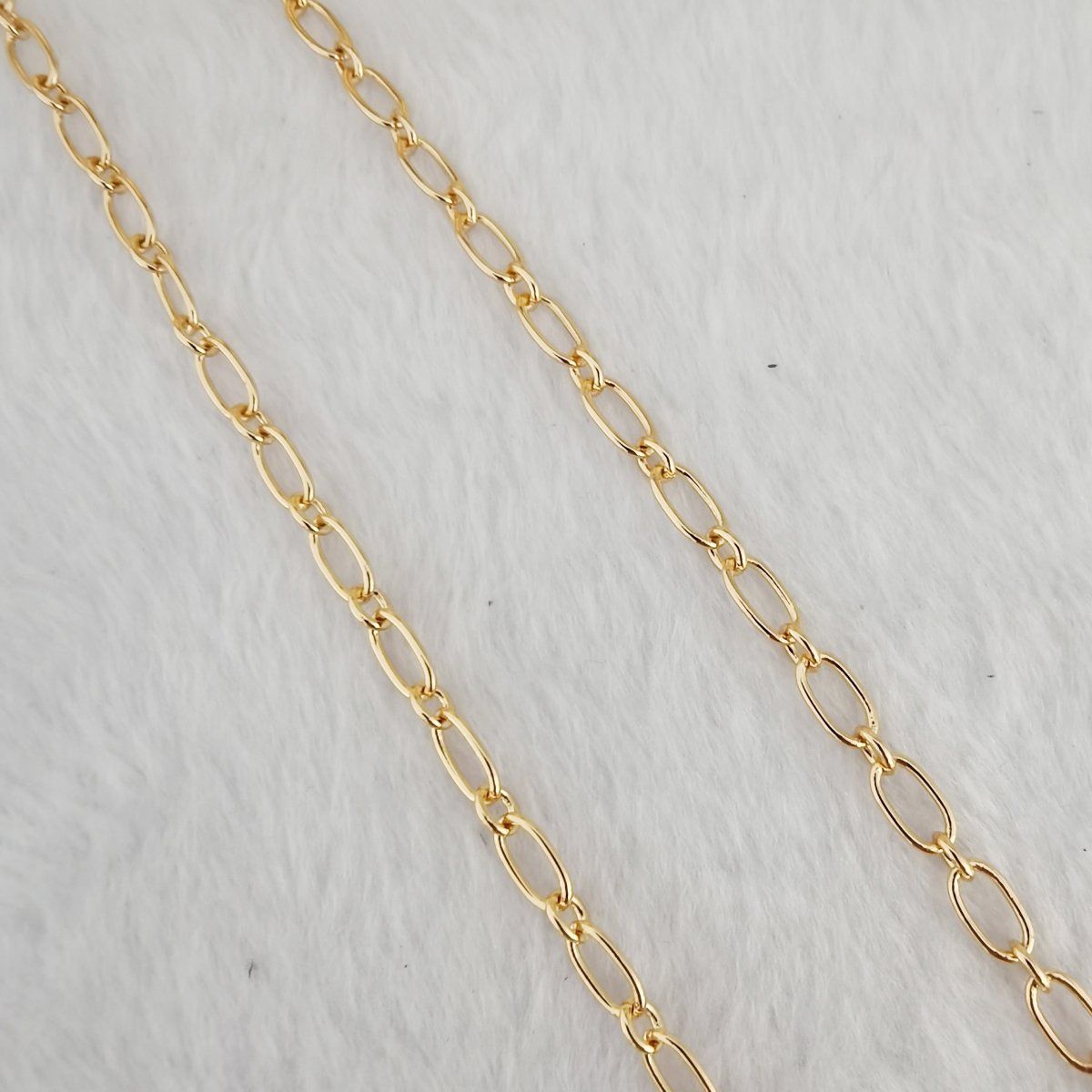 24K Gold, 18K Gold, White Gold Filled CABLE Roll Chain For Jewelry Making, For Necklace Bracelet Anklet Supply Component | ROLL-478(XP-006), ROLL-480(XP-008), ROLL-483 (XP-011) Clearance Pricing - DLUXCA