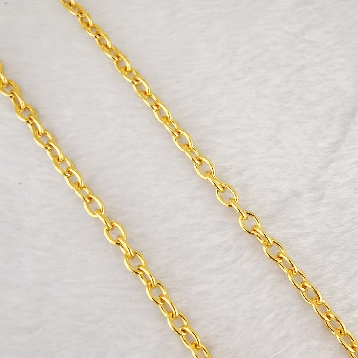 24K Gold, 18K Gold, White Gold Filled CABLE Roll Chain For Jewelry Making, Necklace Bracelet Anklet Supply Component | ROLL-474(XP-002), ROLL-481 (XP-009), ROLL-482 (XP-010) Clearance Pricing - DLUXCA