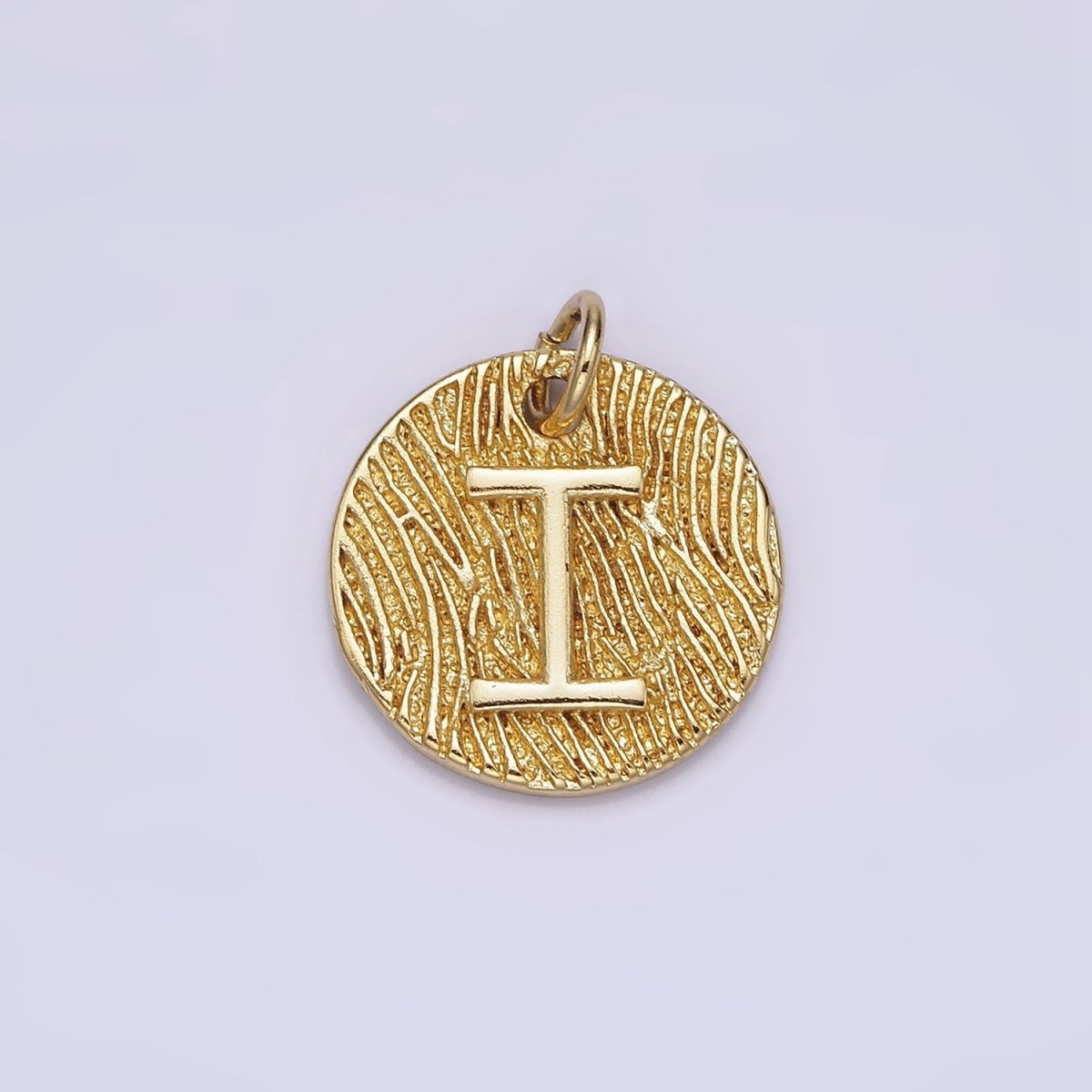 24K Gold Alphabet Charms, English Letter Pendants 15mm Initial Coin Pendants | A1144 - A1169 - DLUXCA