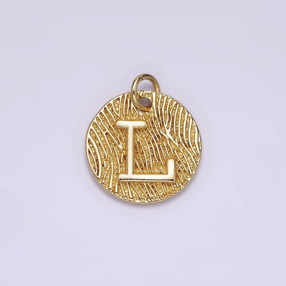 24K Gold Alphabet Charms, English Letter Pendants 15mm Initial Coin Pendants | A1144 - A1169 - DLUXCA