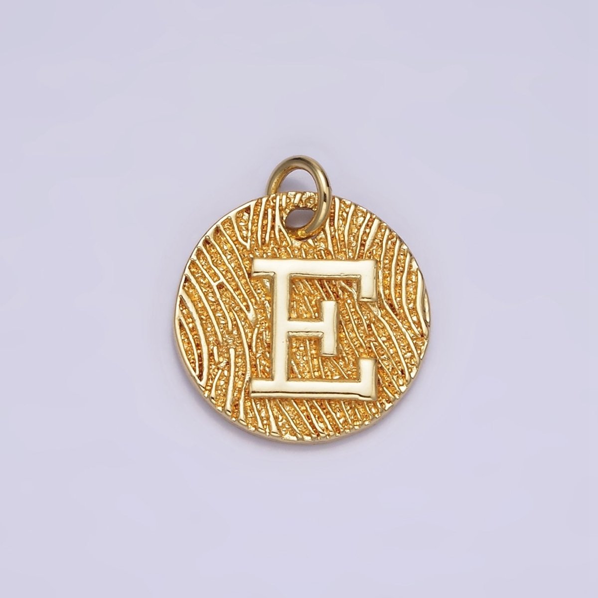 24K Gold Alphabet Charms, English Letter Pendants 15mm Initial Coin Pendants | A1144 - A1169 - DLUXCA