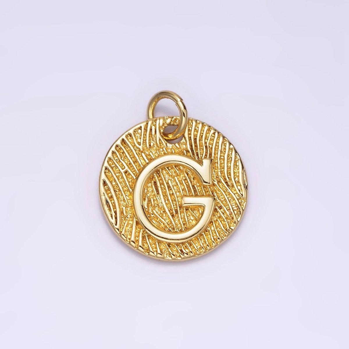 24K Gold Alphabet Charms, English Letter Pendants 15mm Initial Coin Pendants | A1144 - A1169 - DLUXCA