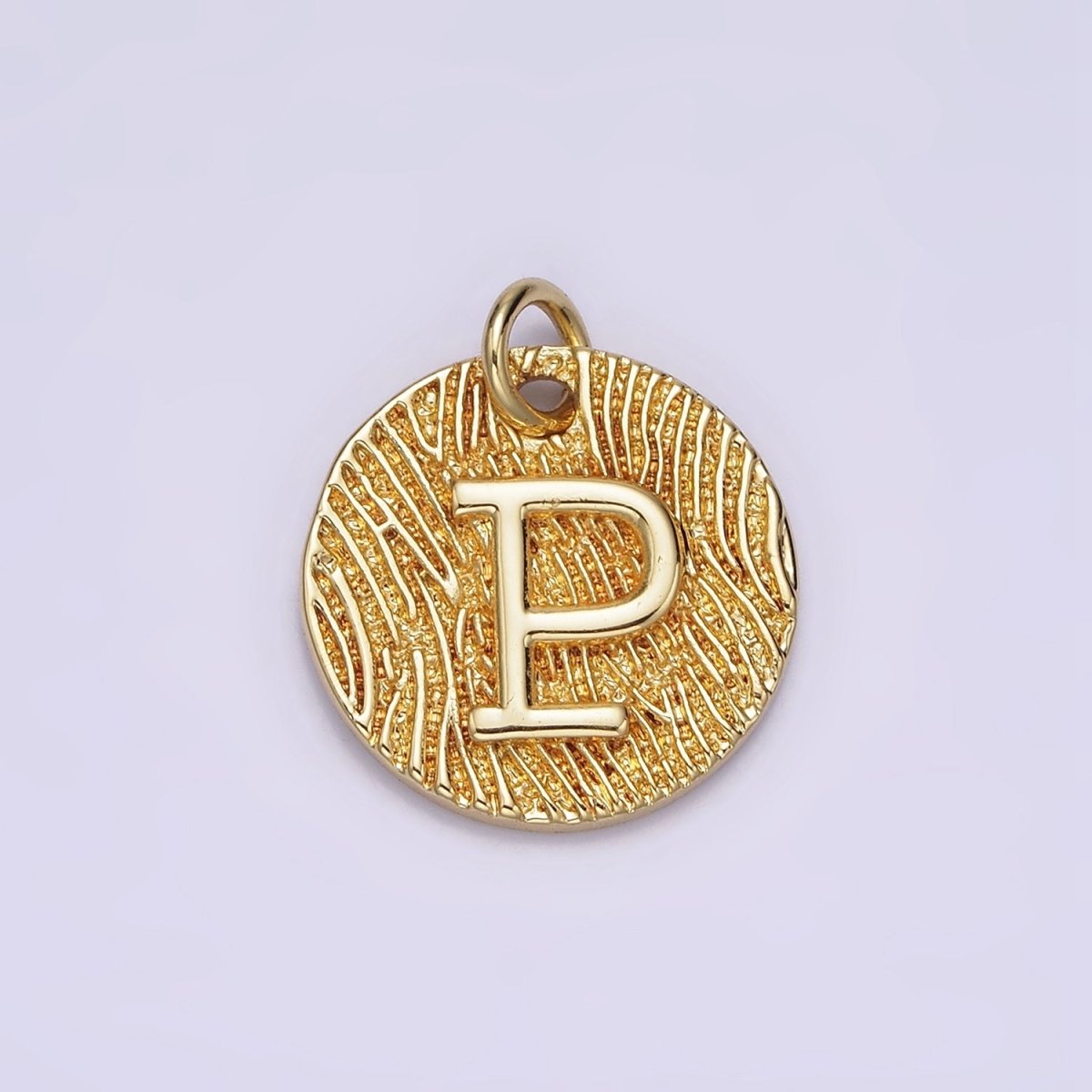 24K Gold Alphabet Charms, English Letter Pendants 15mm Initial Coin Pendants | A1144 - A1169 - DLUXCA