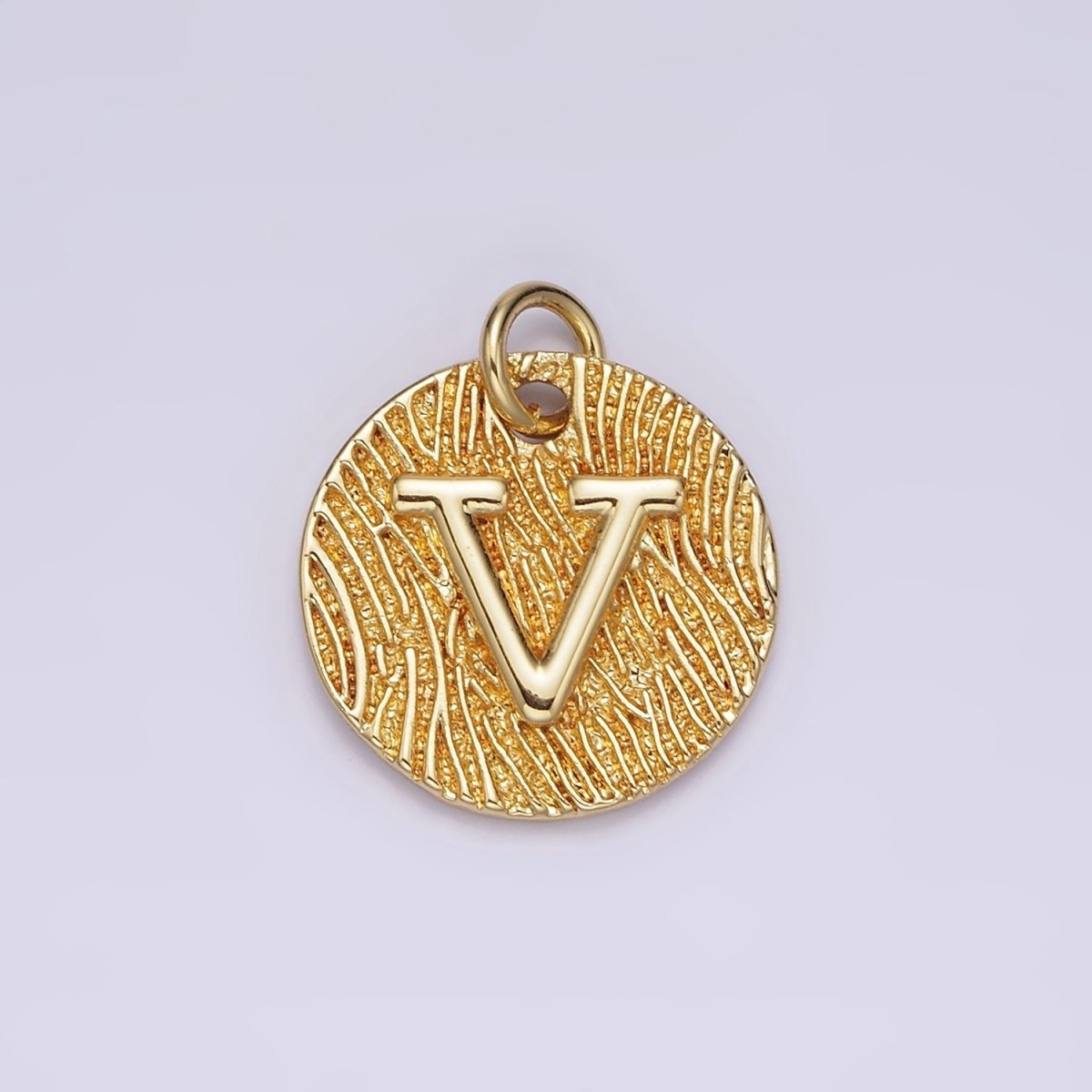 24K Gold Alphabet Charms, English Letter Pendants 15mm Initial Coin Pendants | A1144 - A1169 - DLUXCA