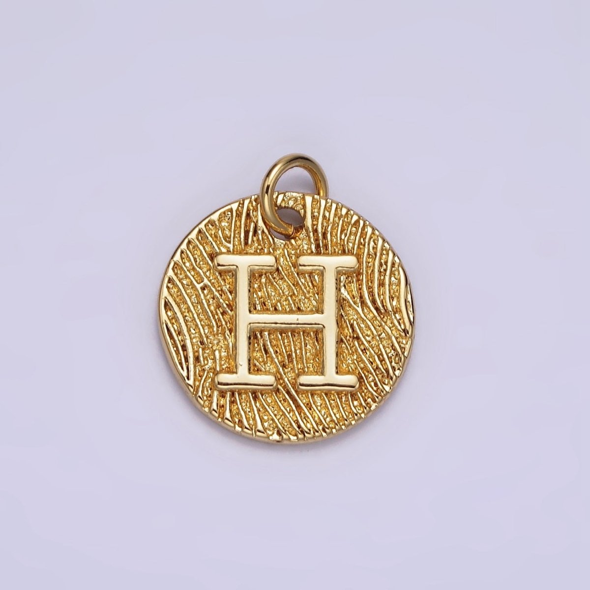 24K Gold Alphabet Charms, English Letter Pendants 15mm Initial Coin Pendants | A1144 - A1169 - DLUXCA