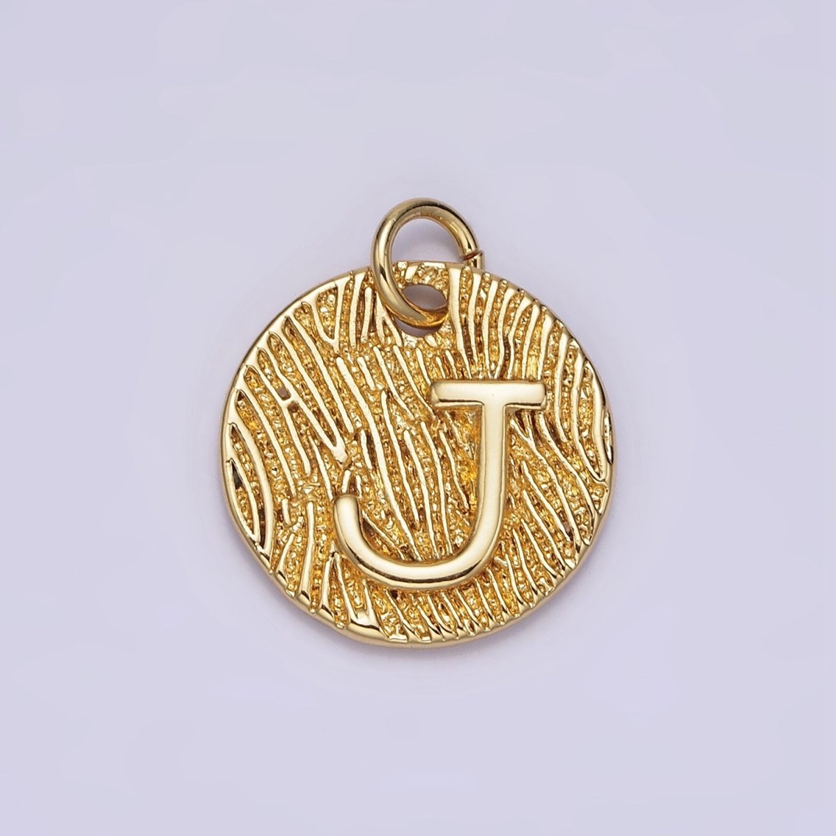 24K Gold Alphabet Charms, English Letter Pendants 15mm Initial Coin Pendants | A1144 - A1169 - DLUXCA