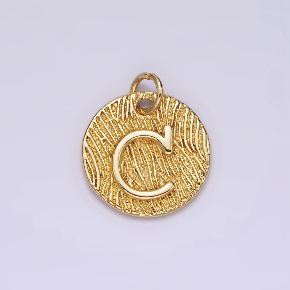 24K Gold Alphabet Charms, English Letter Pendants 15mm Initial Coin Pendants | A1144 - A1169 - DLUXCA