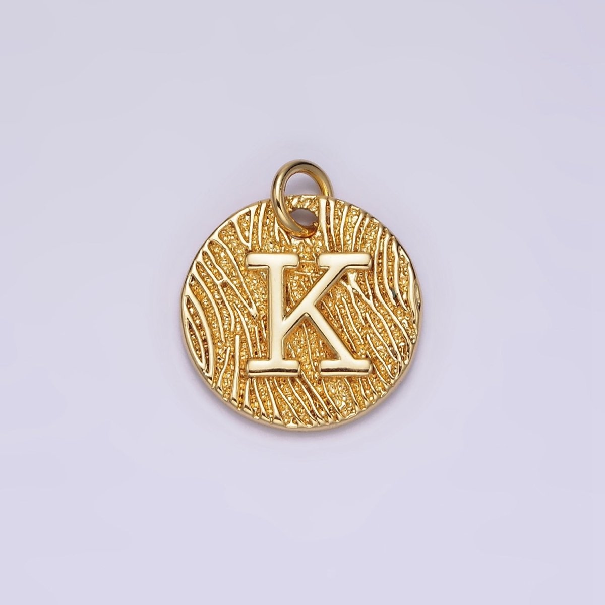 24K Gold Alphabet Charms, English Letter Pendants 15mm Initial Coin Pendants | A1144 - A1169 - DLUXCA