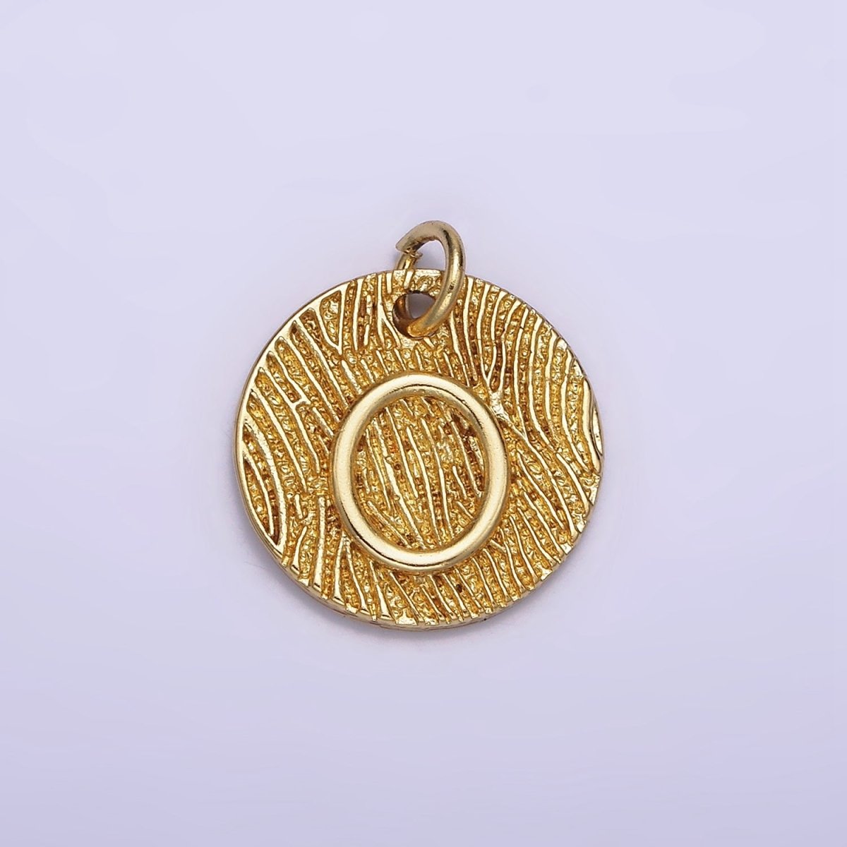 24K Gold Alphabet Charms, English Letter Pendants 15mm Initial Coin Pendants | A1144 - A1169 - DLUXCA