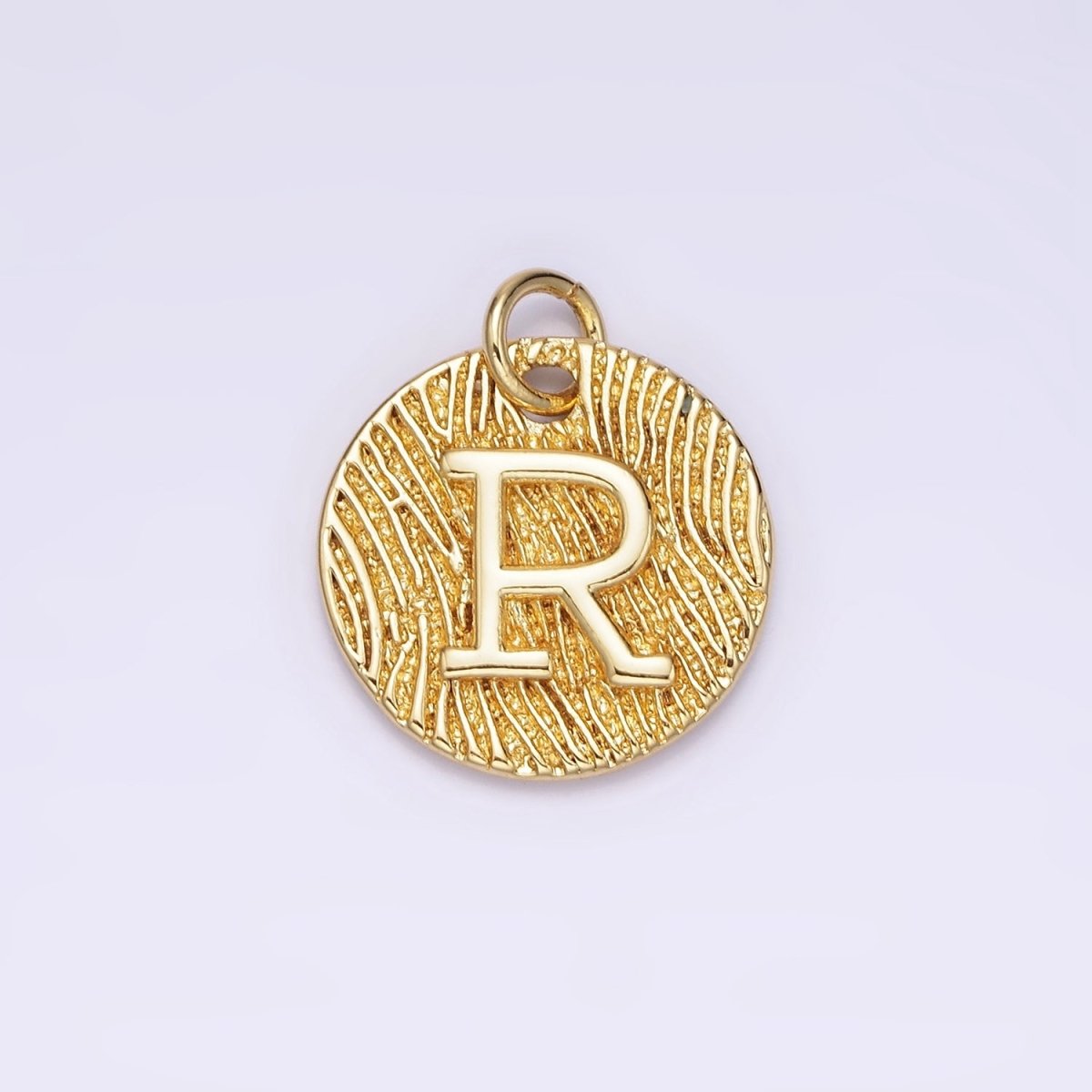 24K Gold Alphabet Charms, English Letter Pendants 15mm Initial Coin Pendants | A1144 - A1169 - DLUXCA