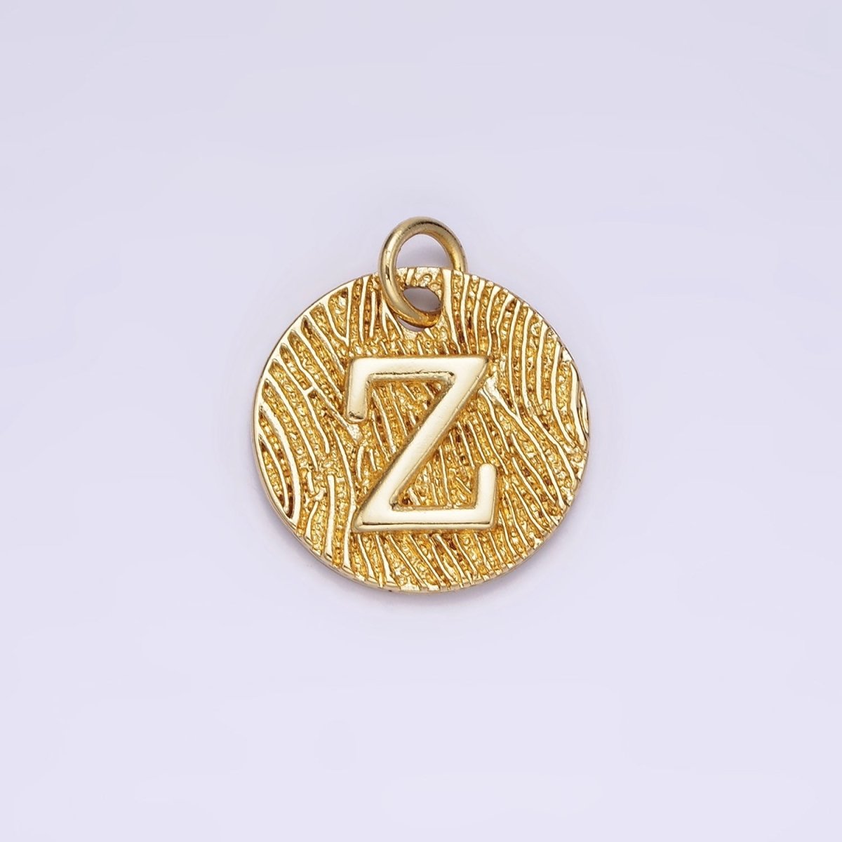 24K Gold Alphabet Charms, English Letter Pendants 15mm Initial Coin Pendants | A1144 - A1169 - DLUXCA