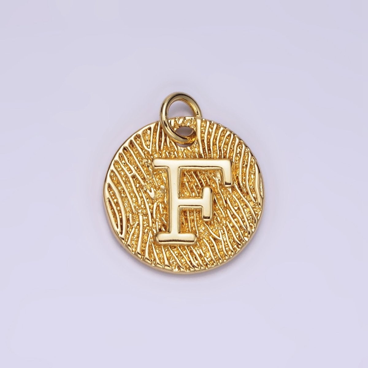 24K Gold Alphabet Charms, English Letter Pendants 15mm Initial Coin Pendants | A1144 - A1169 - DLUXCA