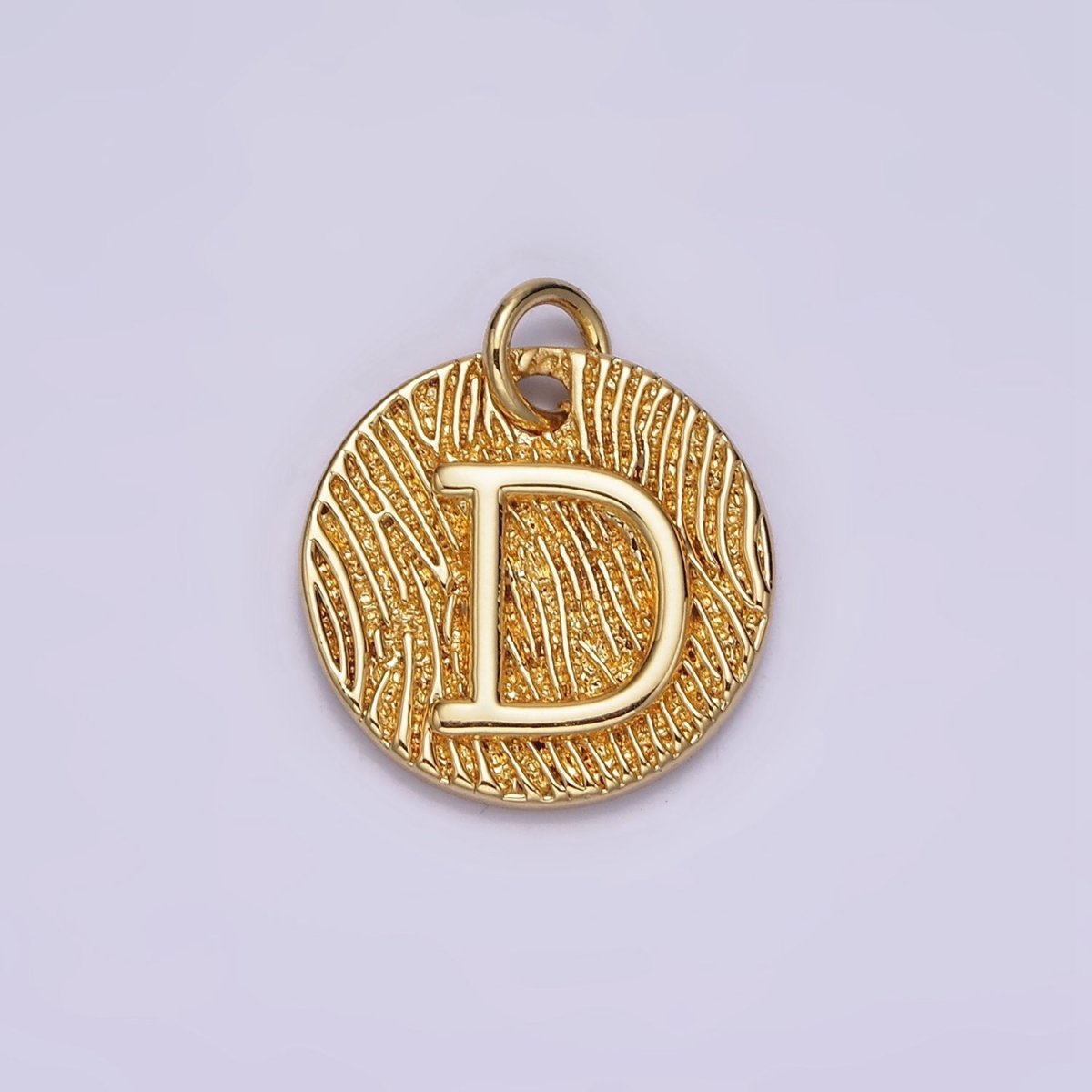 24K Gold Alphabet Charms, English Letter Pendants 15mm Initial Coin Pendants | A1144 - A1169 - DLUXCA