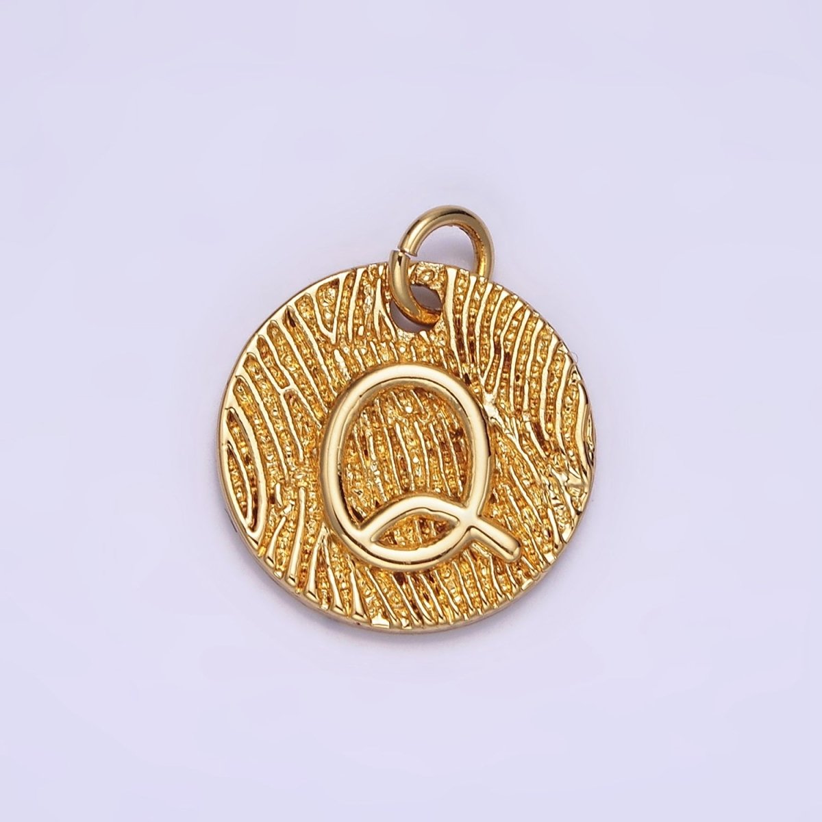 24K Gold Alphabet Charms, English Letter Pendants 15mm Initial Coin Pendants | A1144 - A1169 - DLUXCA