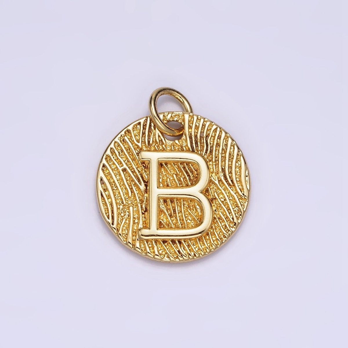 24K Gold Alphabet Charms, English Letter Pendants 15mm Initial Coin Pendants | A1144 - A1169 - DLUXCA