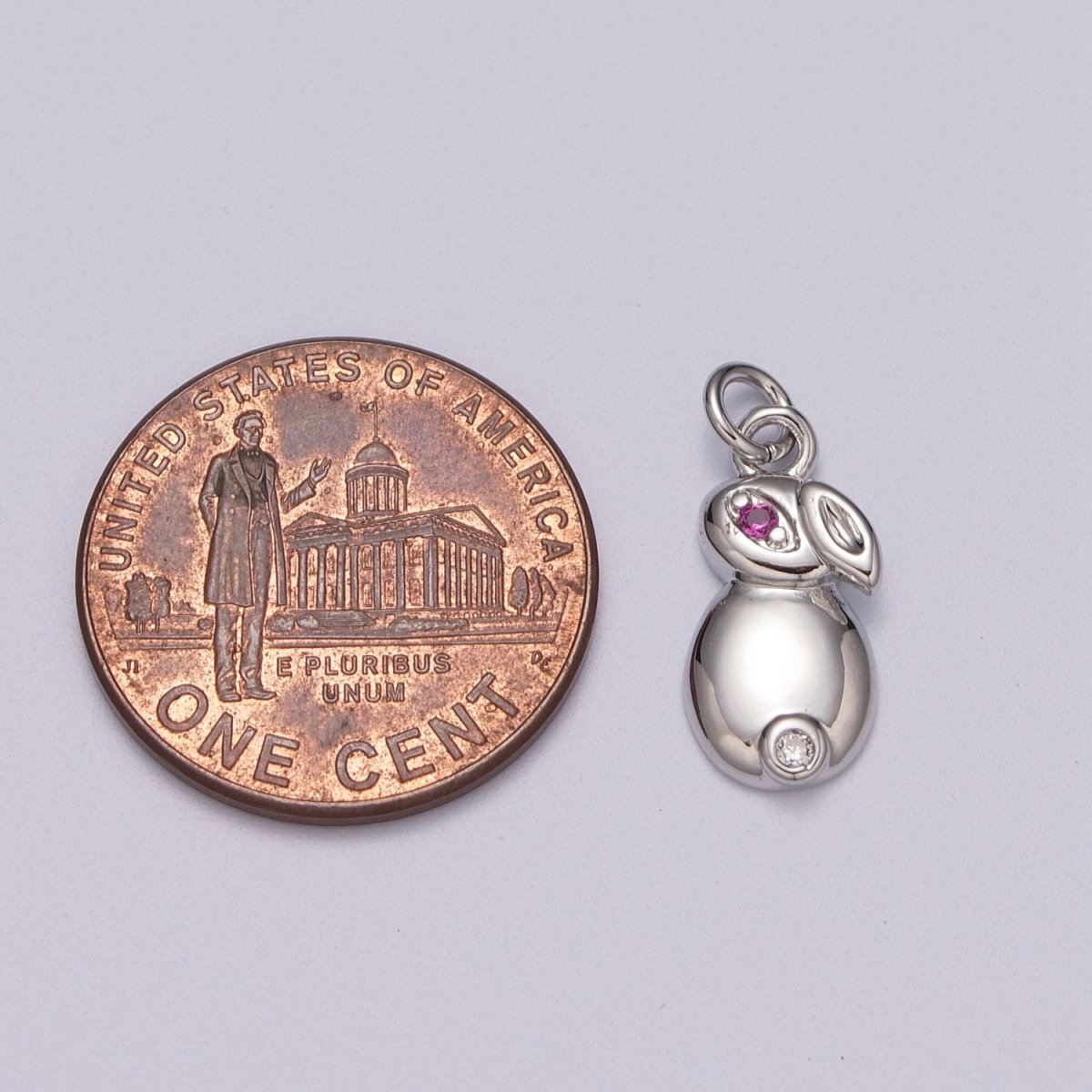 24k Gold Filed CZ Micro Pave Rabbit Bunny Charm Pendant Medallion Charm Cubic Zirconia M-902 M-903 - DLUXCA