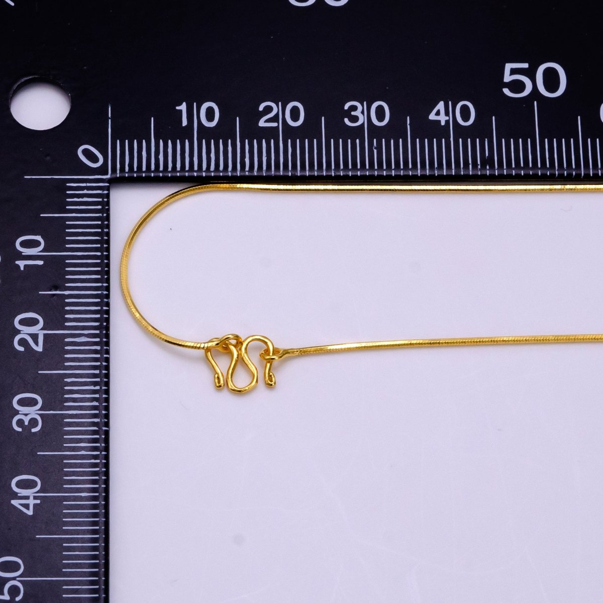 24K Gold Filled 0.7mm Dainty Snake 18 Inch Layering Chain Necklace w. S-Hook | WA-2331 Clearance Pricing - DLUXCA