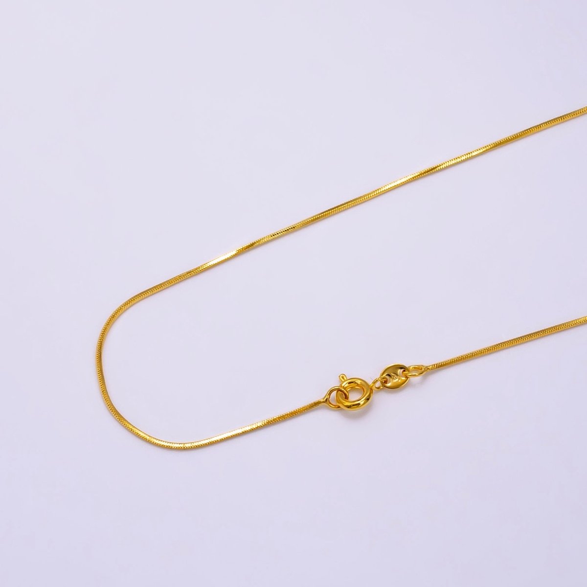 24K Gold Filled 0.7mm Snake Chain 18 Inch Necklace | WA-2463 - DLUXCA