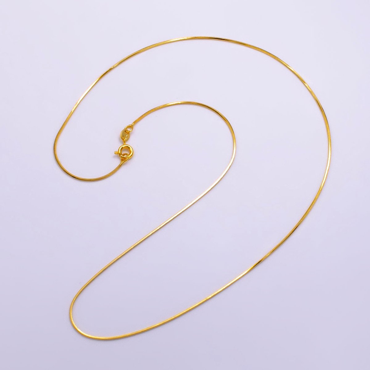 24K Gold Filled 0.7mm Snake Chain 18 Inch Necklace | WA-2463 - DLUXCA