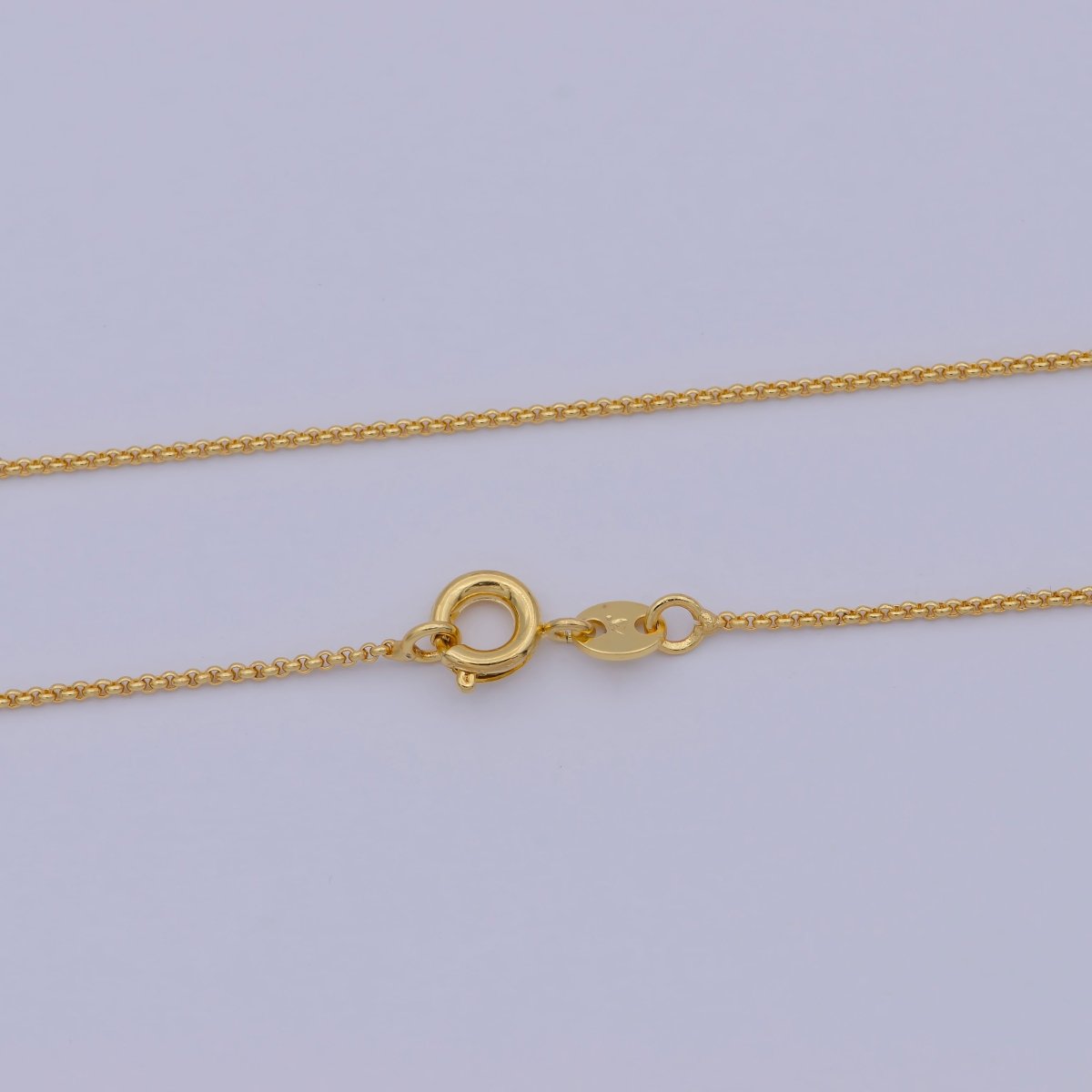 24K Gold Filled 0.8mm Dainty Rounded Rolo 18 Inch Layering Chain Necklace | WA-473 Clearance Pricing - DLUXCA