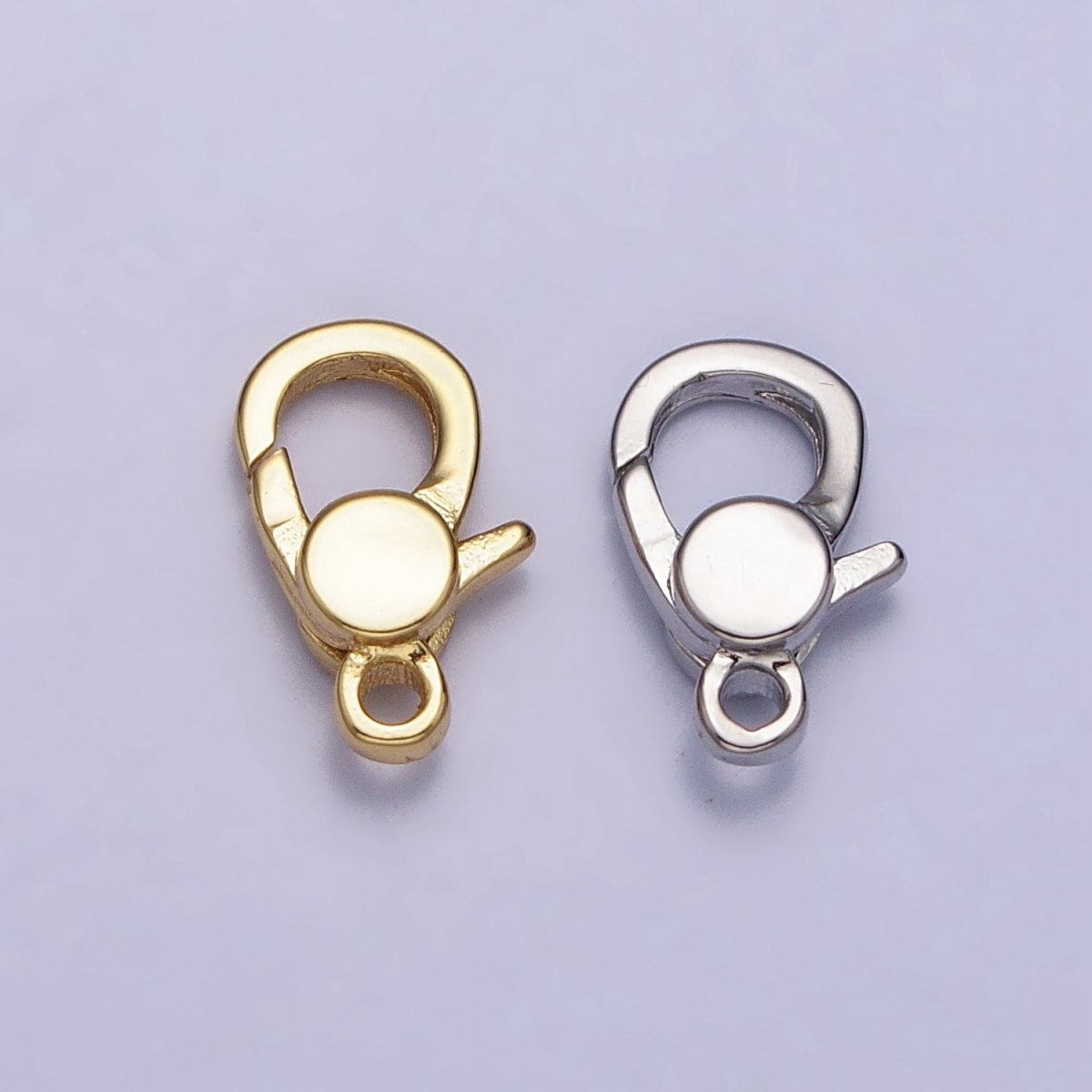 24K Gold Filled 10.8mm Oval Lobster Clasps Closure Supply in Gold & Silver | Z-141 Z-142 - DLUXCA