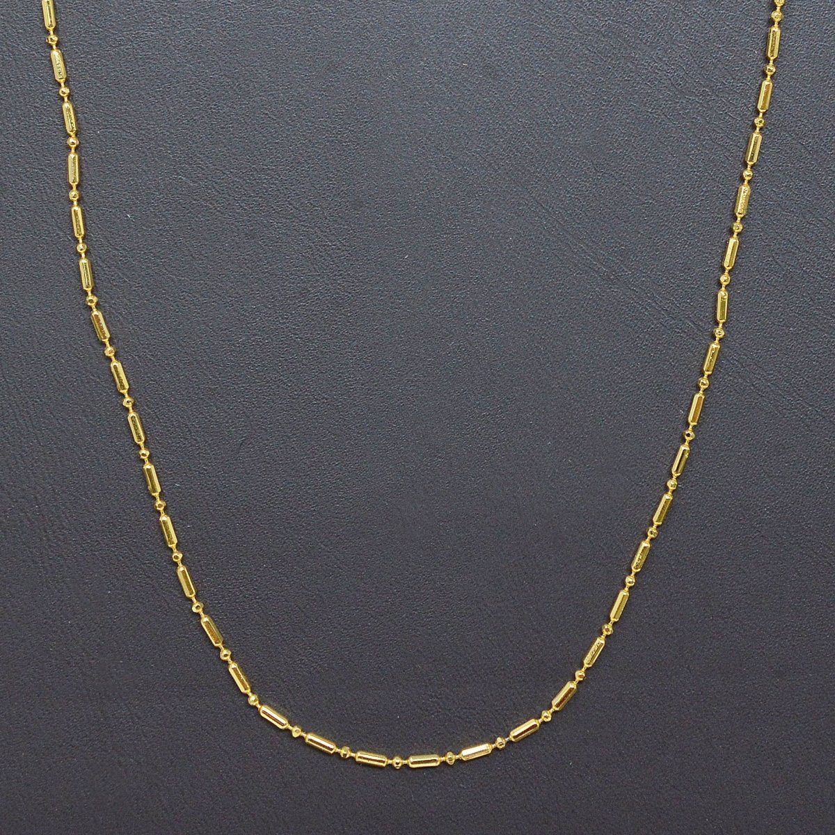 24K Gold Filled 1.2mm Tube Bar Chain, Bead Necklace 16 Inches + 2 Inches Chain Extender, Gold Cylinder Tube Bar Necklace Jewelry Making | CN-982 Clearance Pricing - DLUXCA