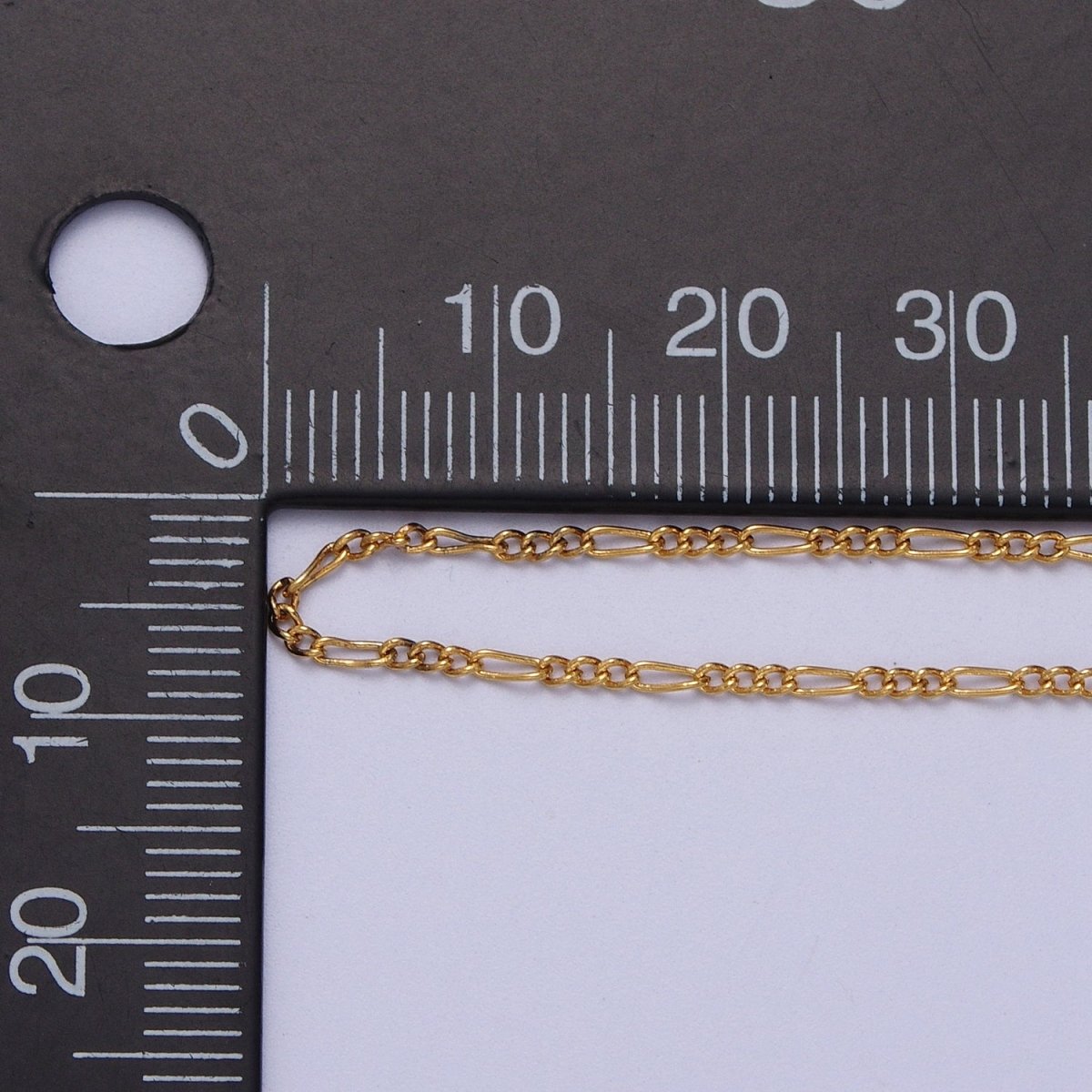 24K Gold Filled 1.3mm Dainty Figaro Unfinished Chain in Gold & Silver | ROLL-903, ROLL-904 Clearance Pricing - DLUXCA