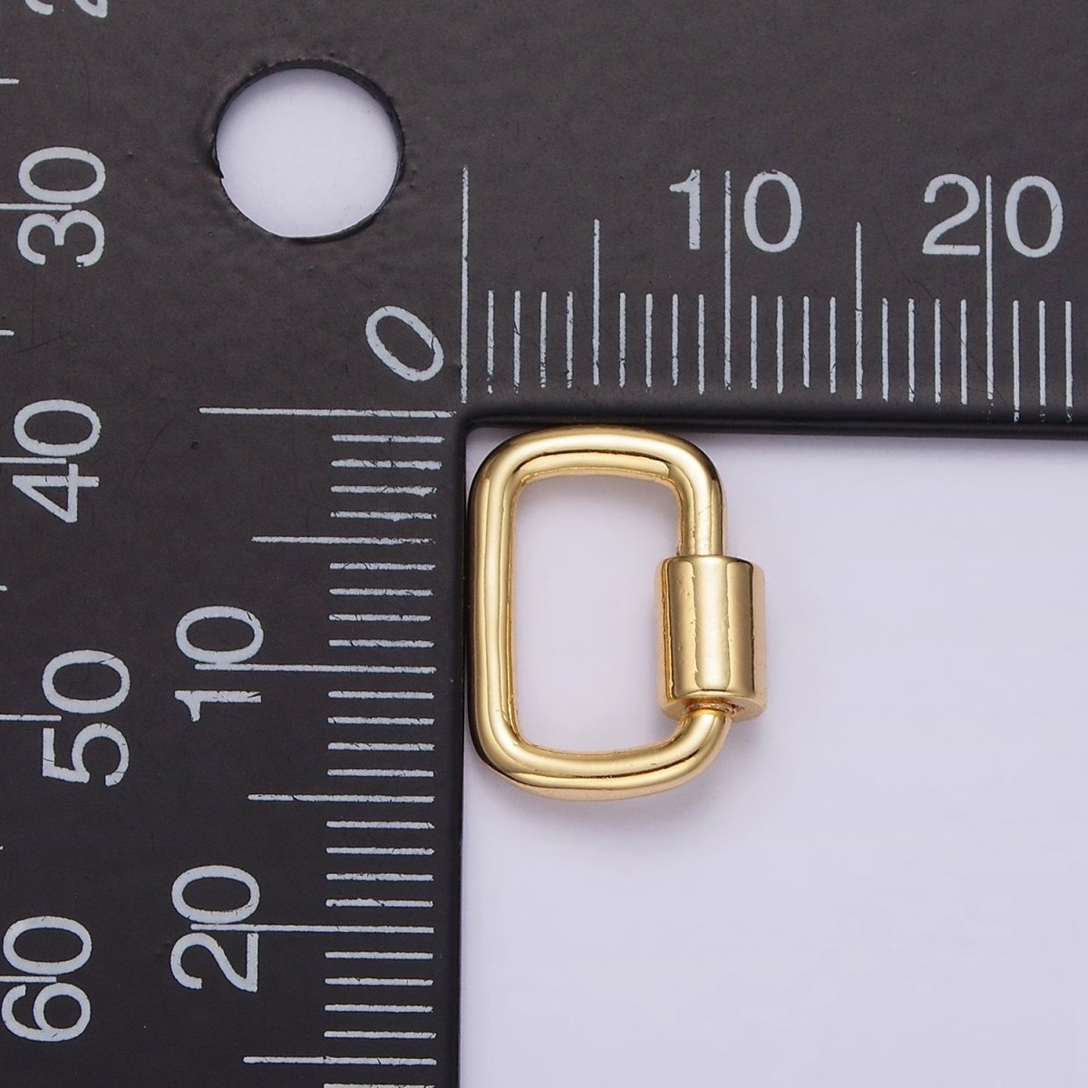 24K Gold Filled 14mm Carabiner Rectangular Jewelry Findings Supply | Z578 - DLUXCA